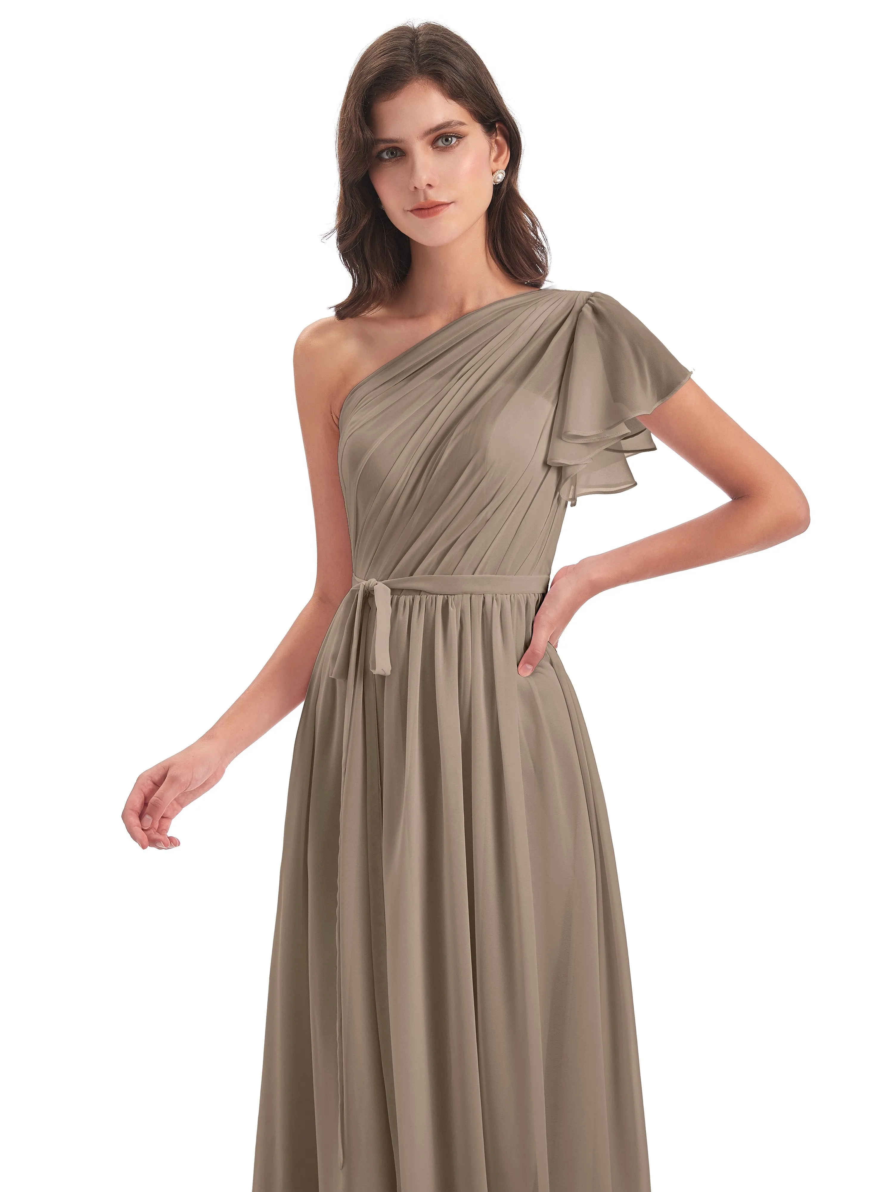 Gemma Vintage Sweep-Brush Train Long Mother of the Bride Dresses