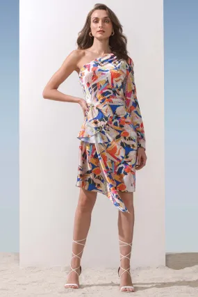 Geometric One Shoulder Dress