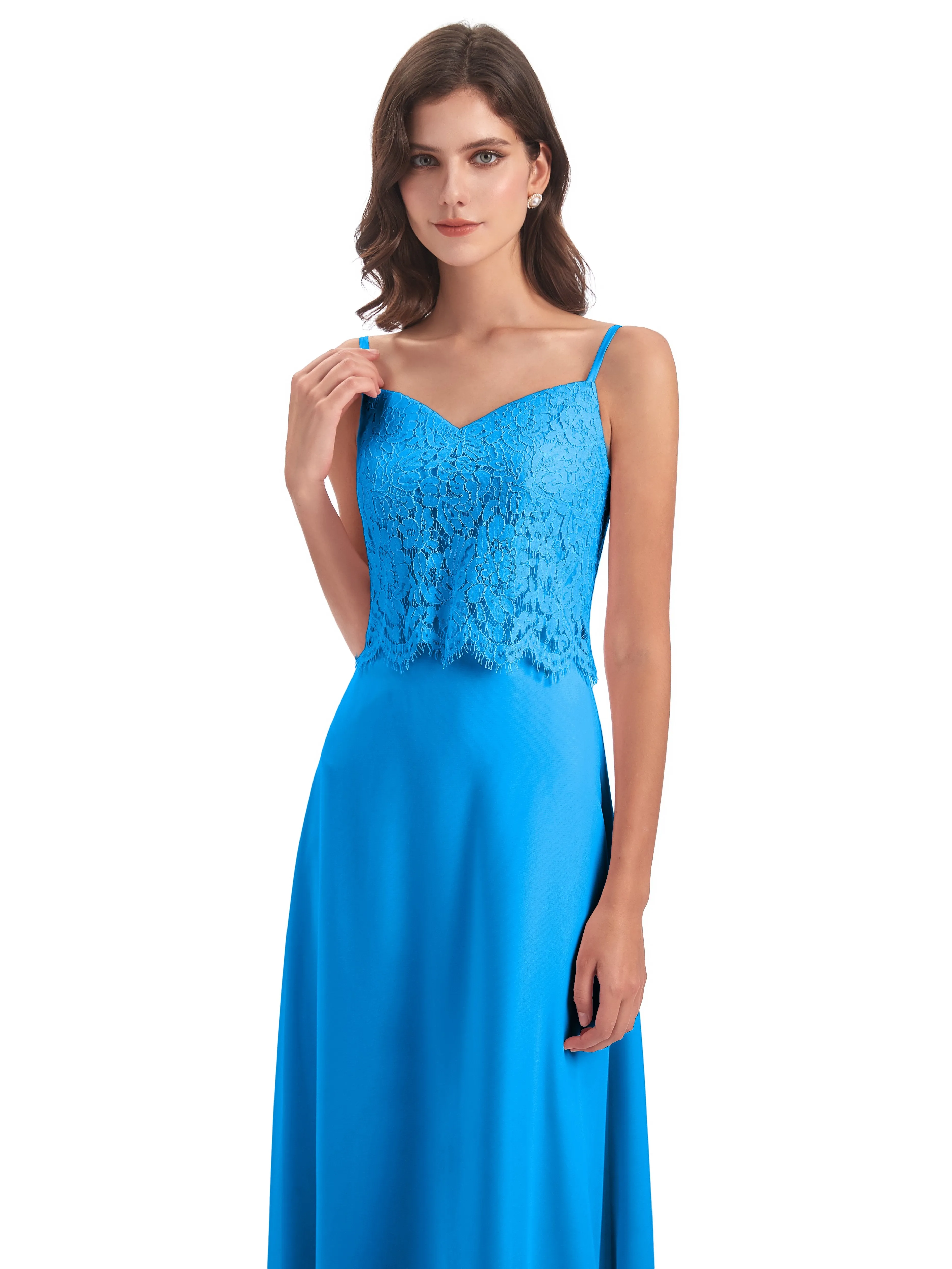Jessica Elegant Spaghetti Straps Long Bridesmaid Dresses