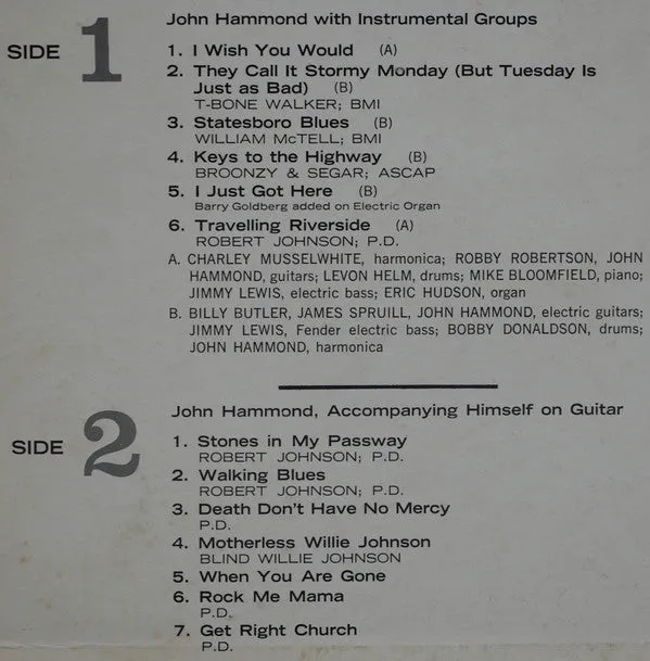 John Hammond* - Mirrors (LP, Album, Mono) (VG)