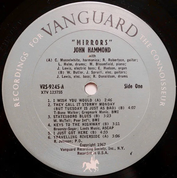 John Hammond* - Mirrors (LP, Album, Mono) (VG)