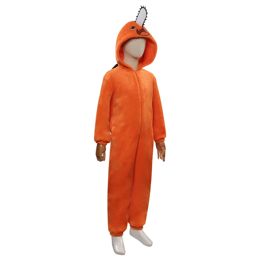 kids children Chainsaw Man-Pochita Cosplay Costume Jumpsuit Pajamas Sleepwear Halloween Carnival Suit