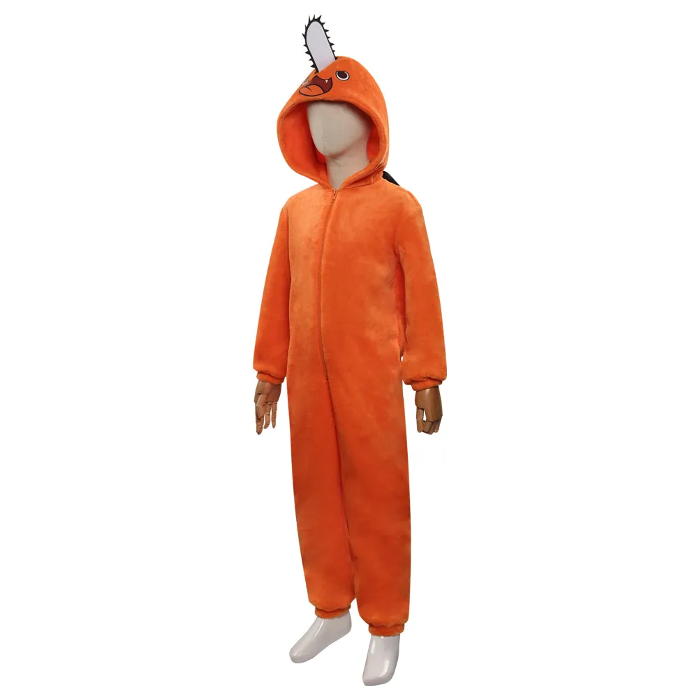 kids children Chainsaw Man-Pochita Cosplay Costume Jumpsuit Pajamas Sleepwear Halloween Carnival Suit