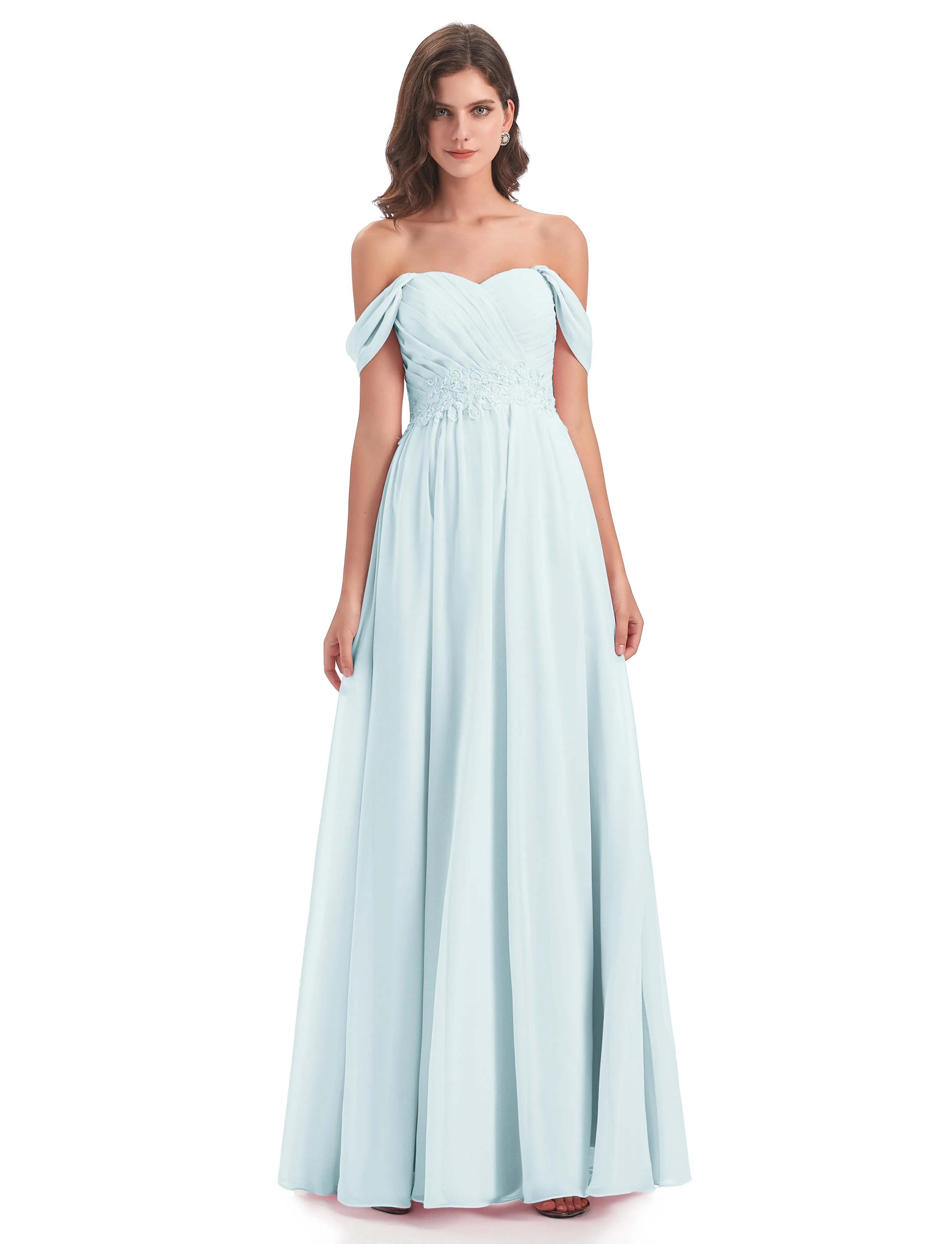 Mollie Sexy Chiffon Off The Shoulder Bridesmaid Dresses
