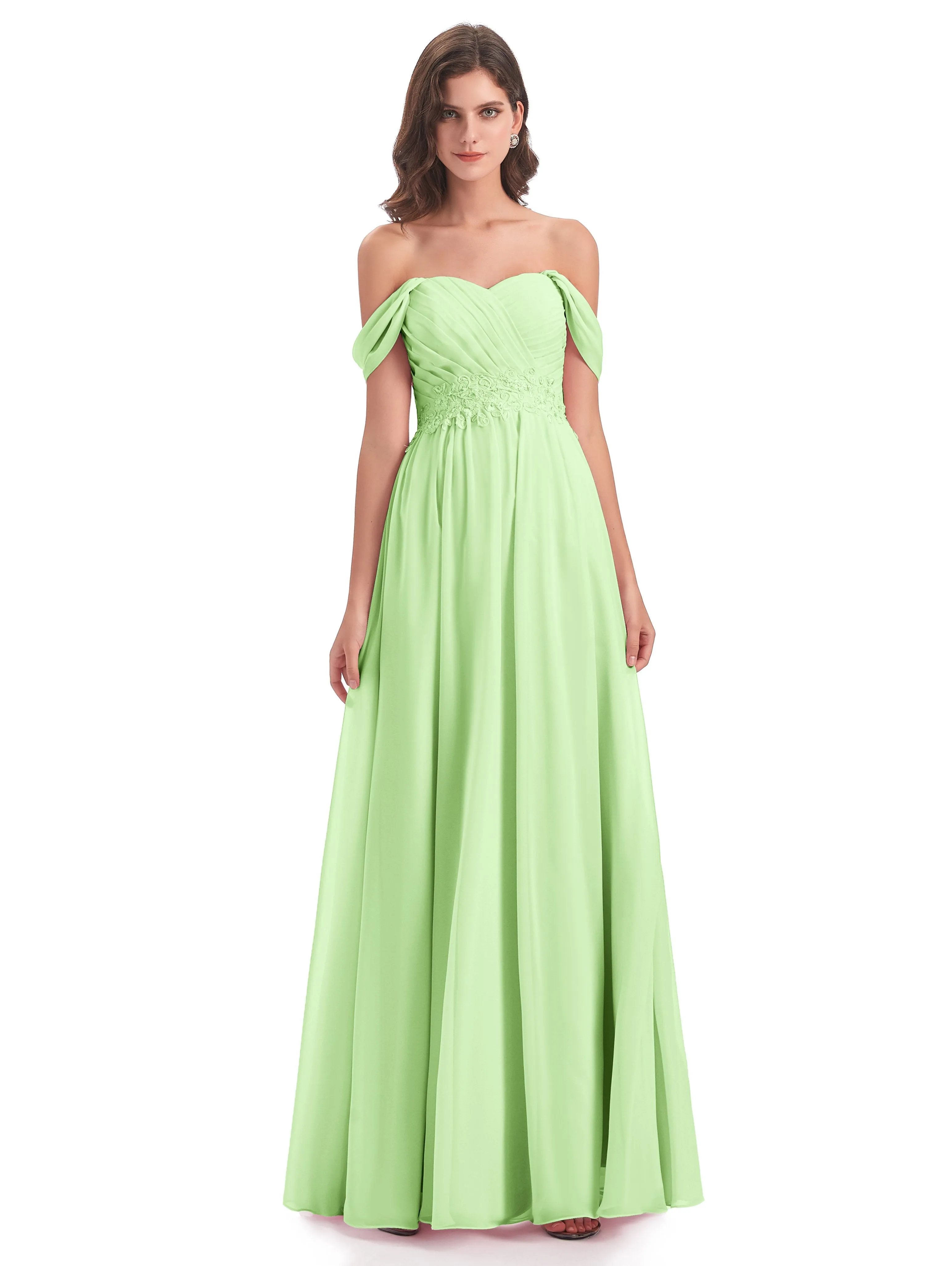 Mollie Sexy Chiffon Off The Shoulder Bridesmaid Dresses