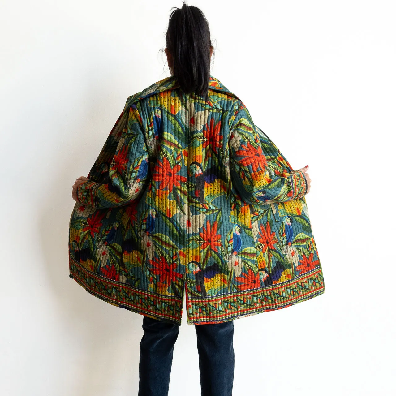 Quilted Long Coat Jacket by Escape - Galapagos - 42138