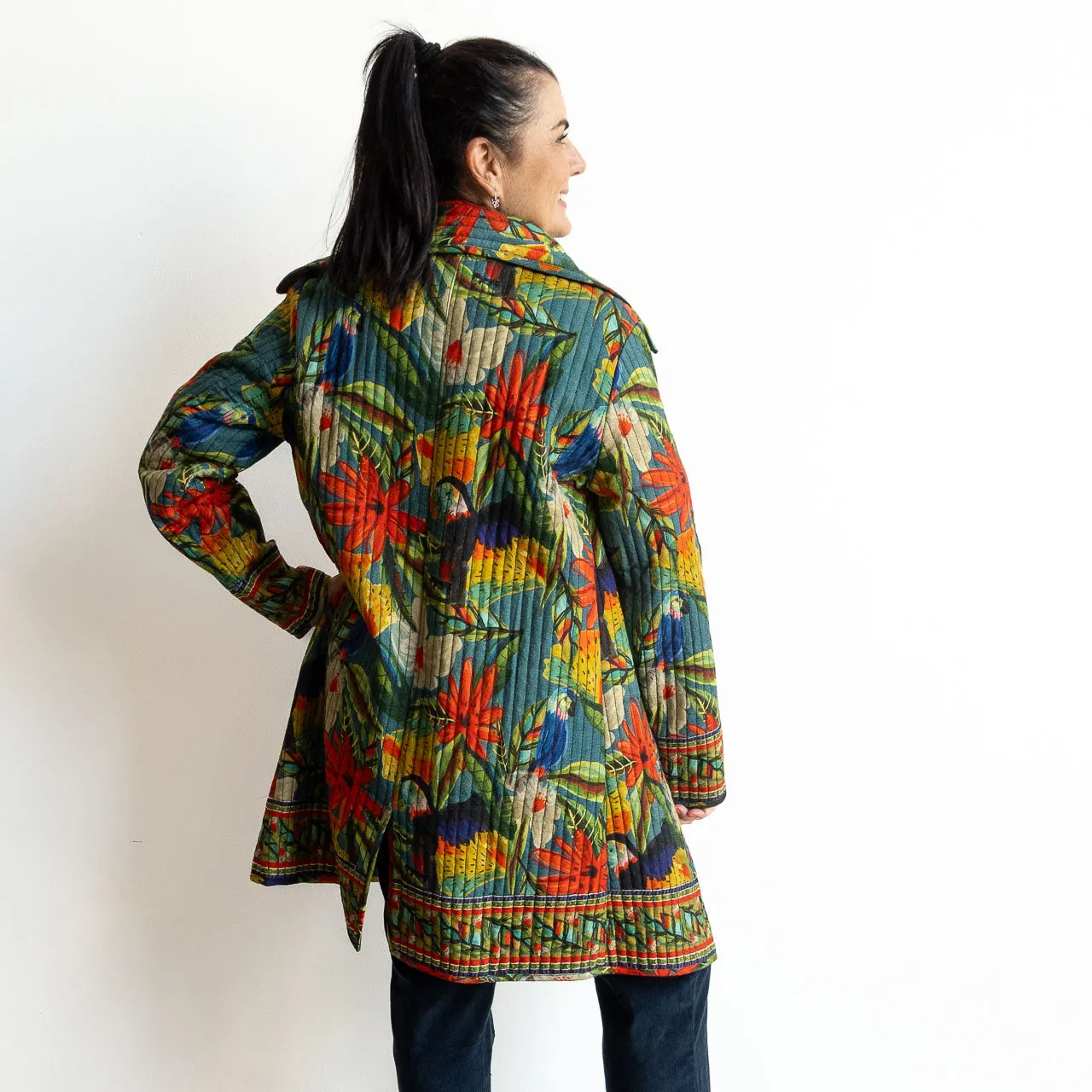 Quilted Long Coat Jacket by Escape - Galapagos - 42138