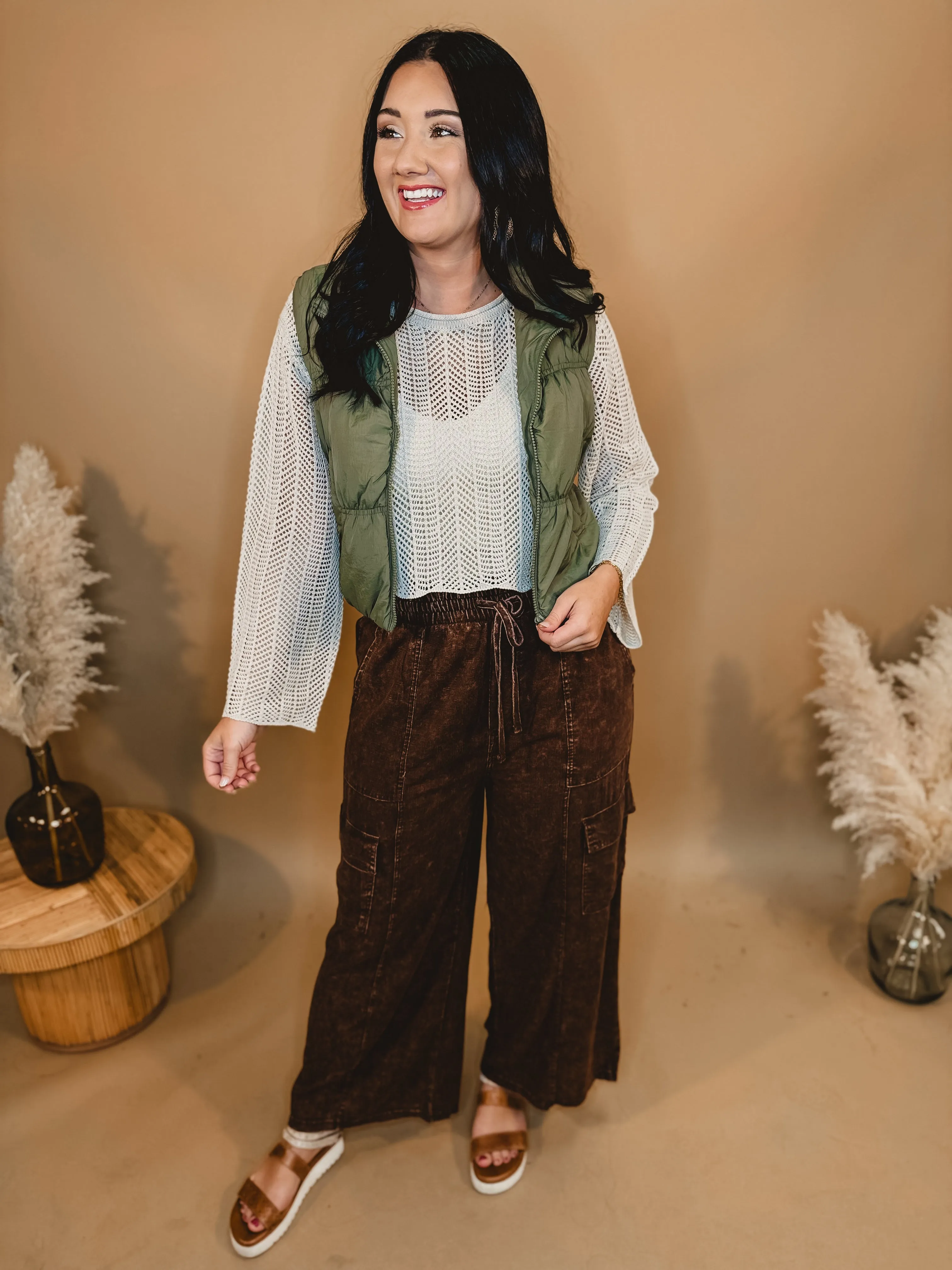 Ready When You Are Cargo Pants - Acid Brown