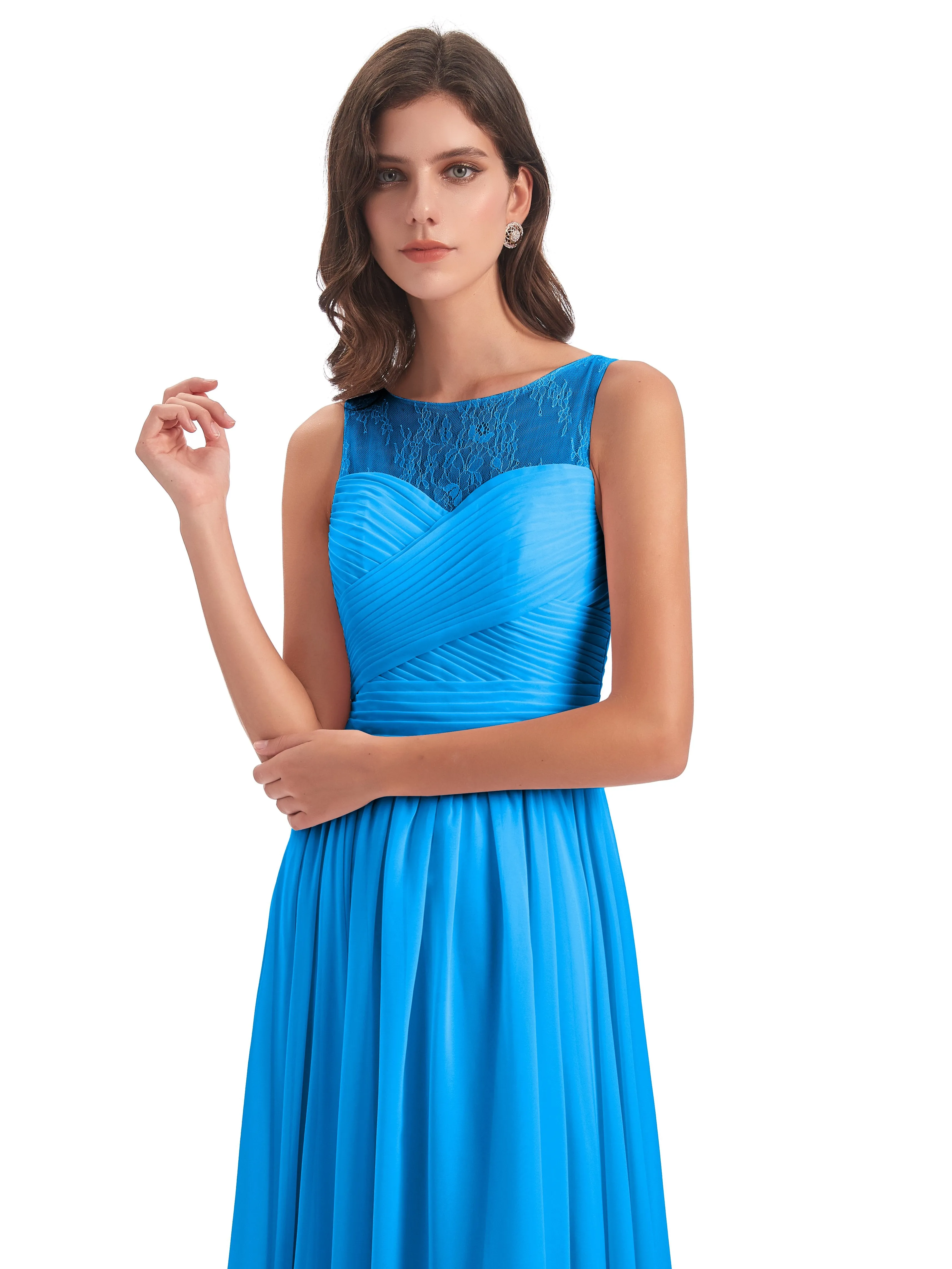 Robyn Magic Lace/Chiffon Illusion Long Bridesmaid Dresses