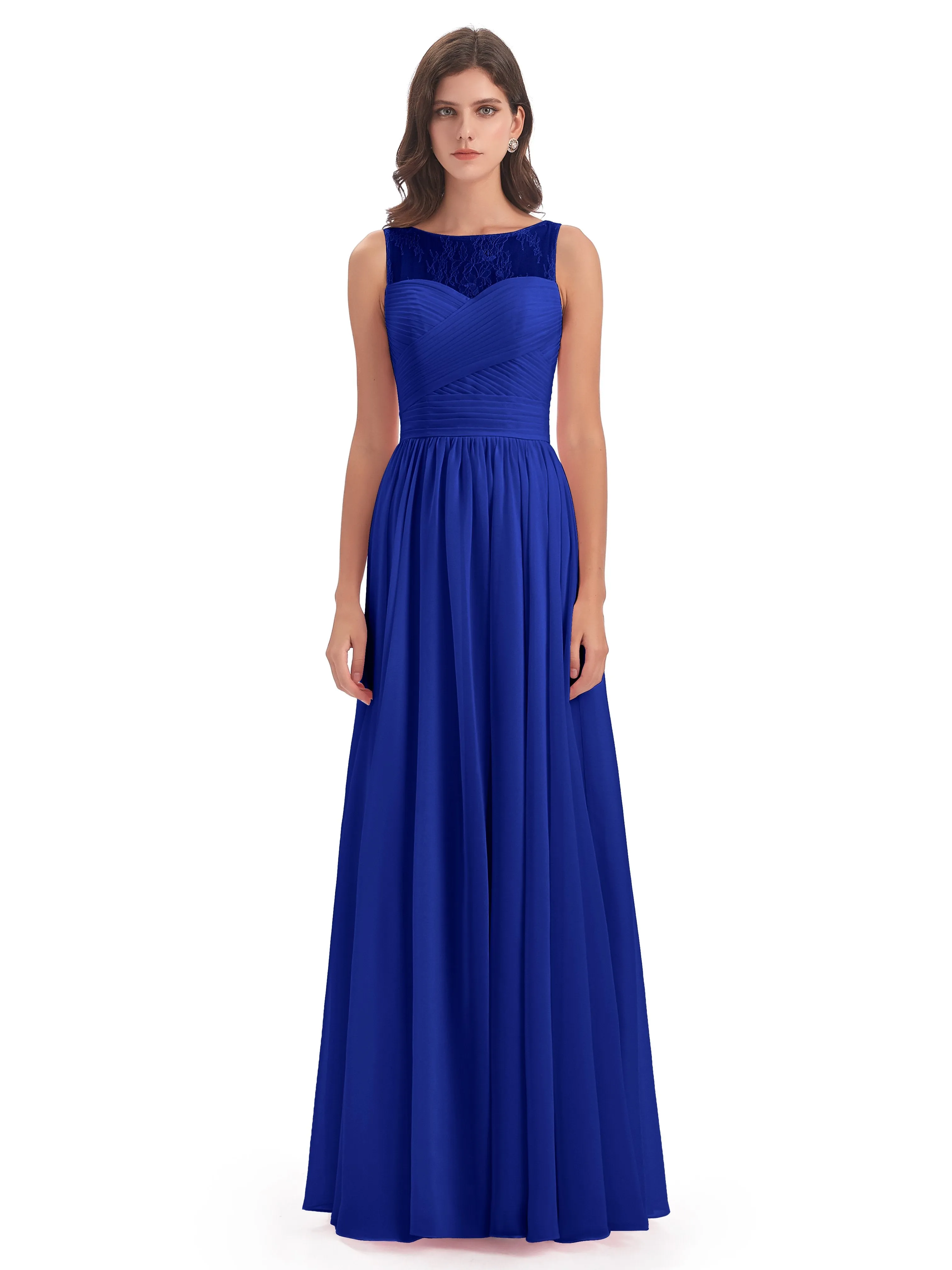 Robyn Magic Lace/Chiffon Illusion Long Bridesmaid Dresses