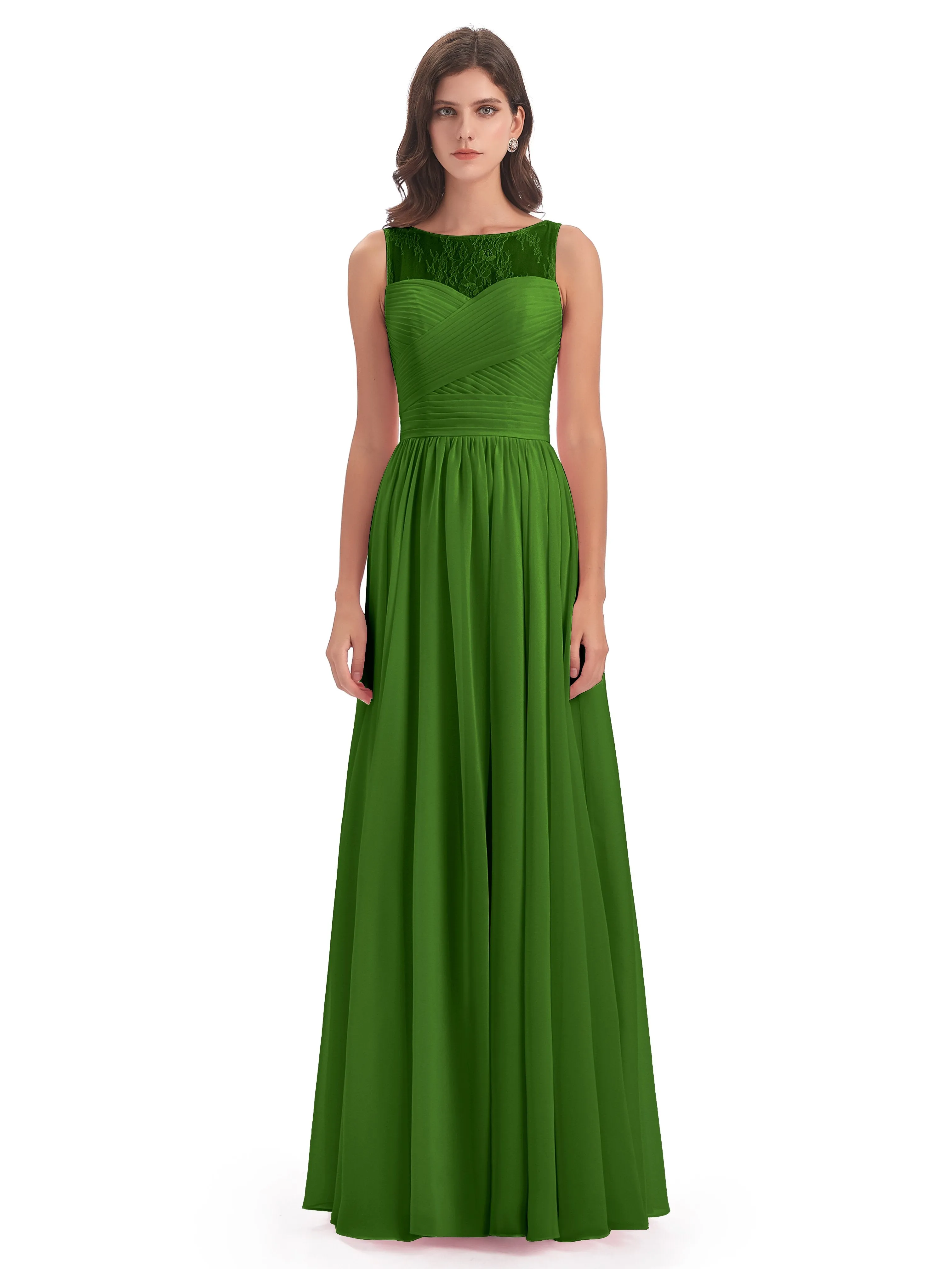 Robyn Magic Lace/Chiffon Illusion Long Bridesmaid Dresses