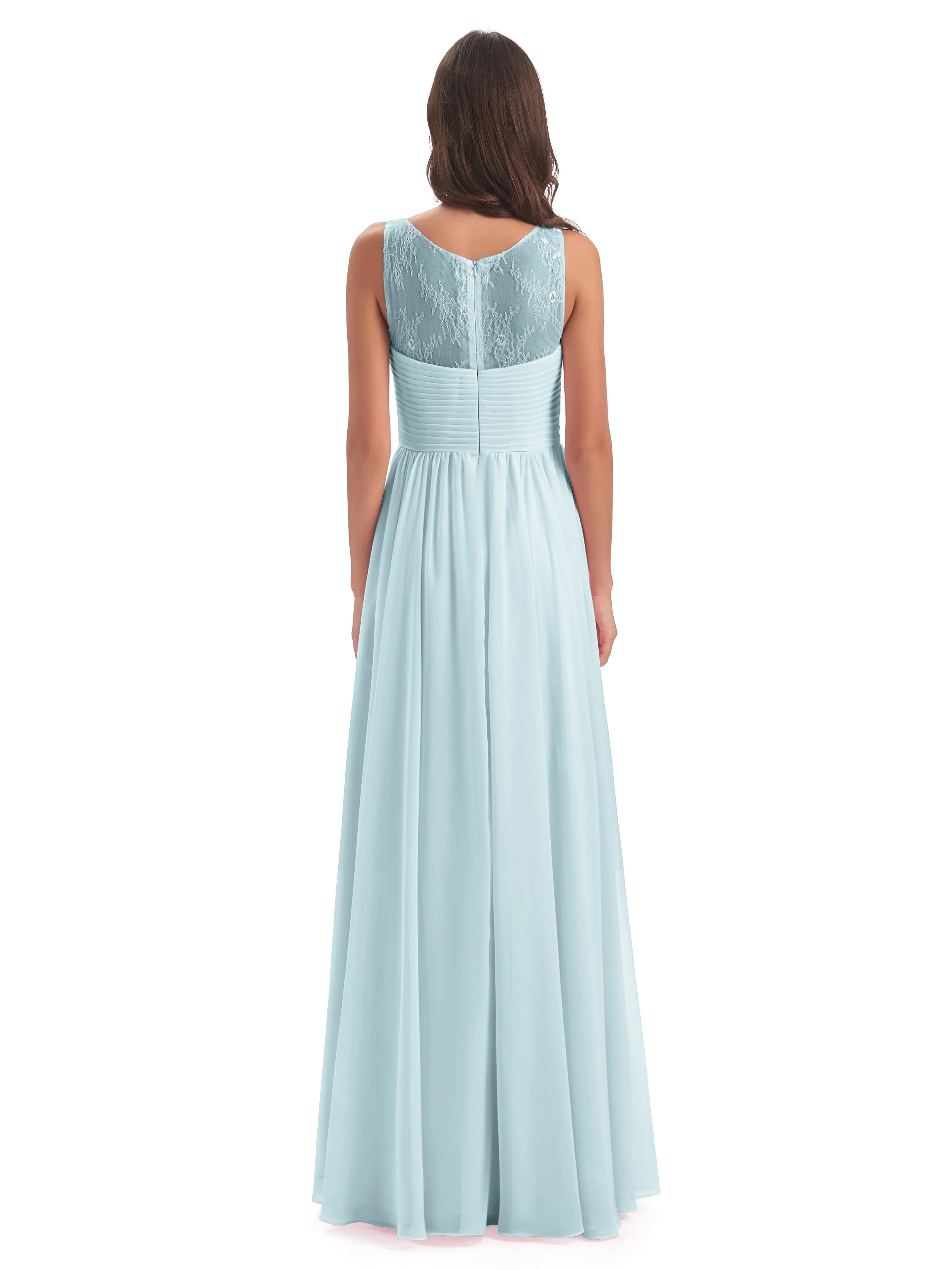 Robyn Magic Lace/Chiffon Illusion Long Bridesmaid Dresses