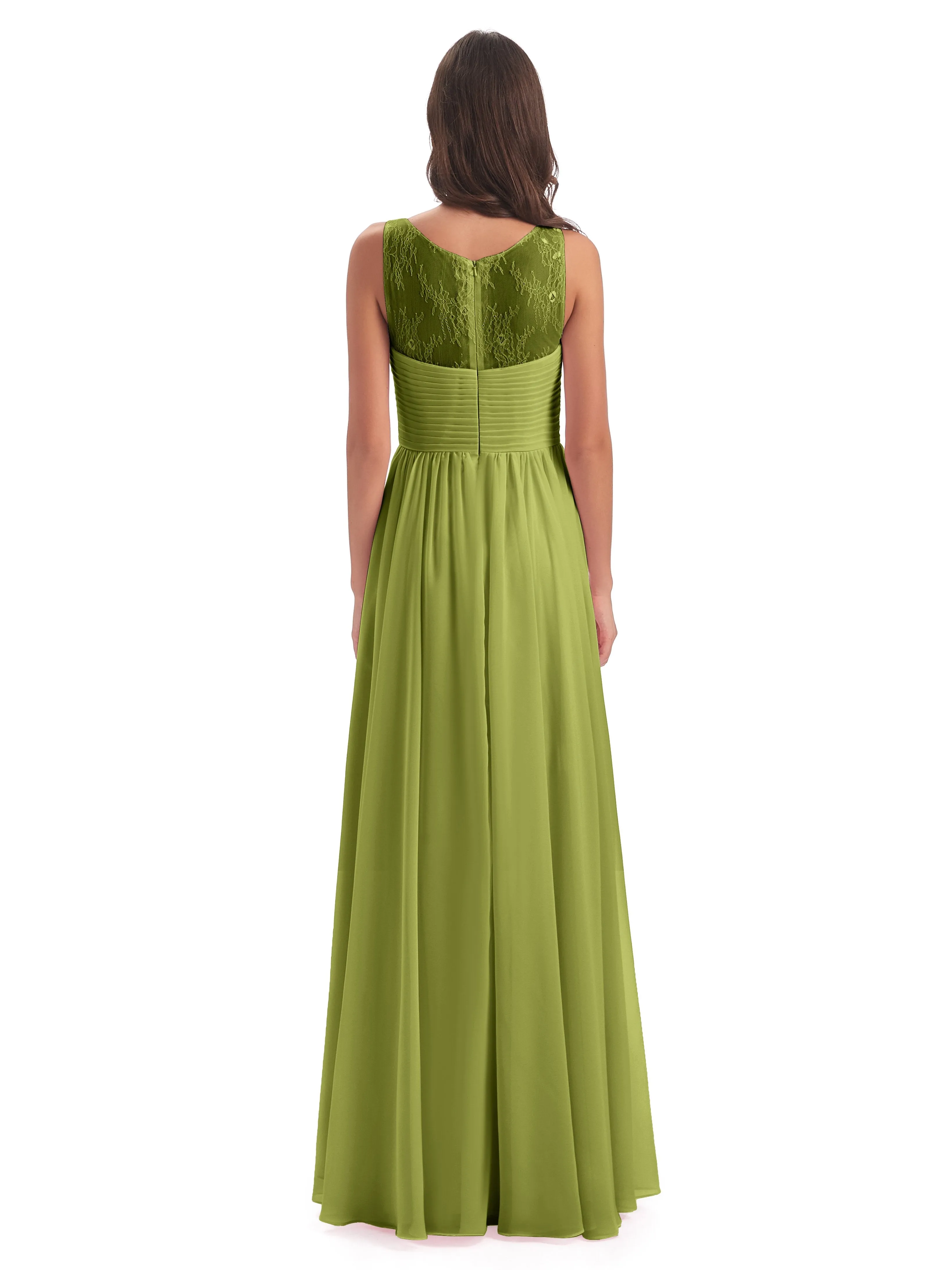 Robyn Magic Lace/Chiffon Illusion Long Bridesmaid Dresses