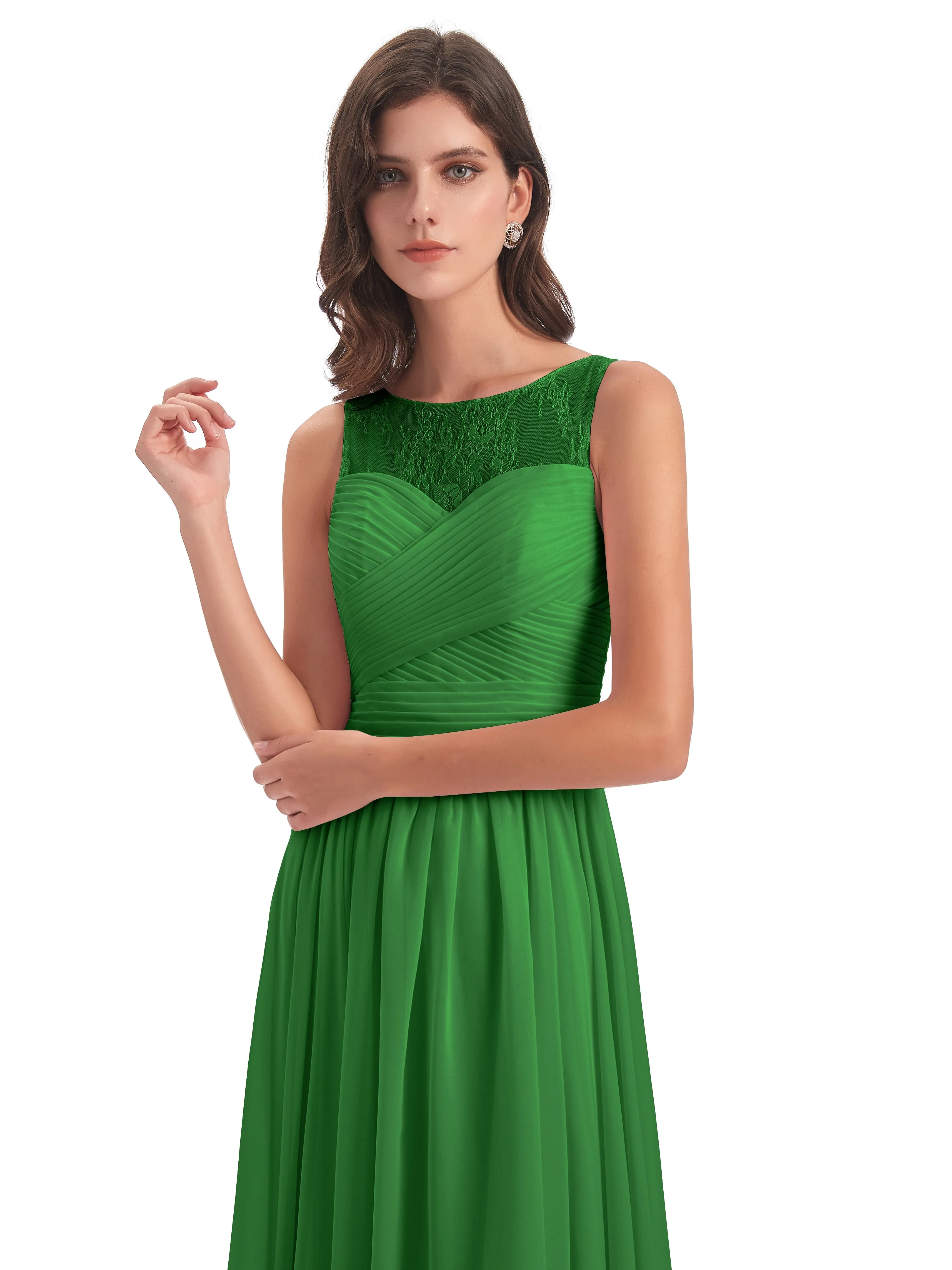Robyn Magic Lace/Chiffon Illusion Long Bridesmaid Dresses
