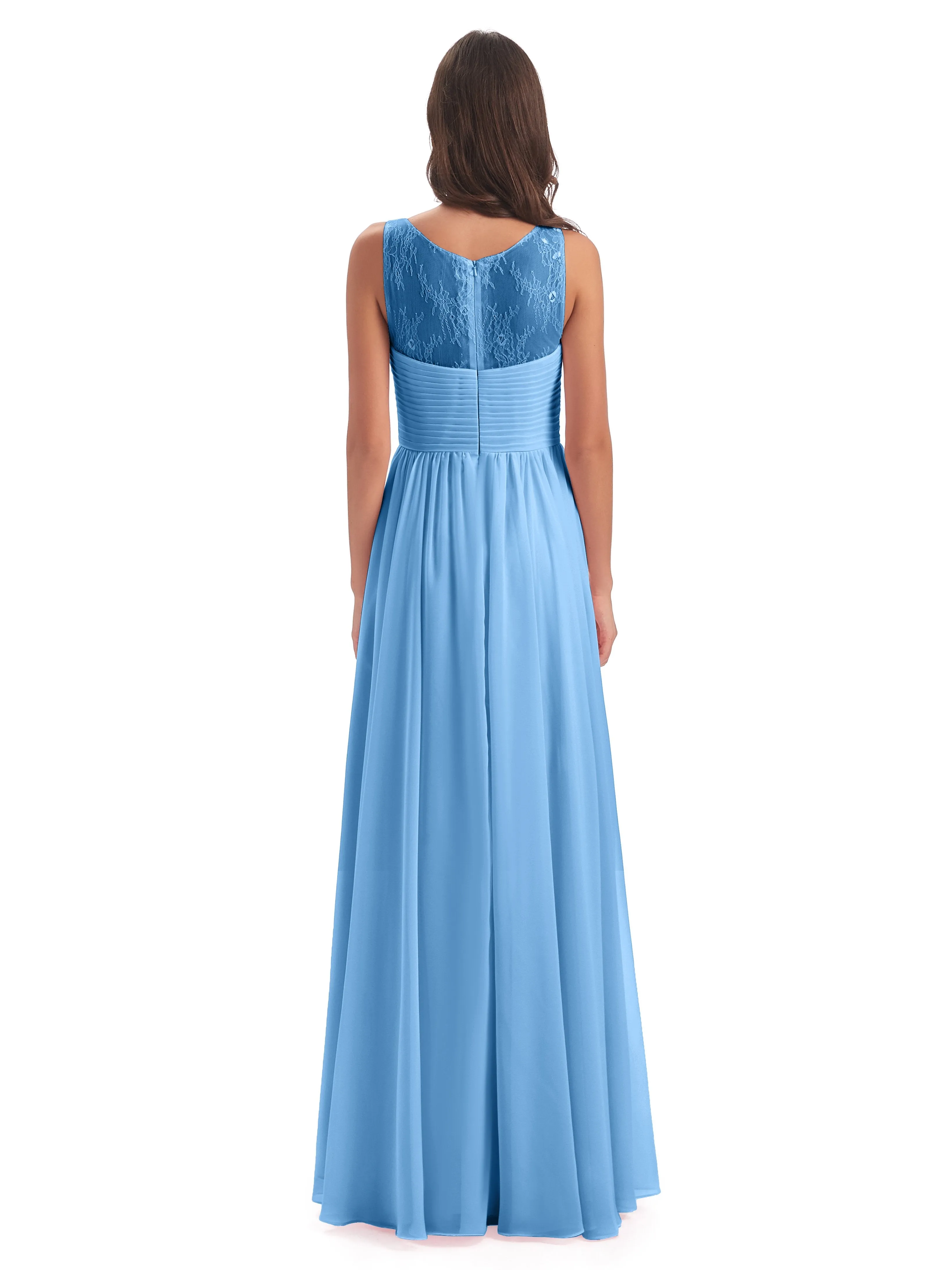 Robyn Magic Lace/Chiffon Illusion Long Bridesmaid Dresses