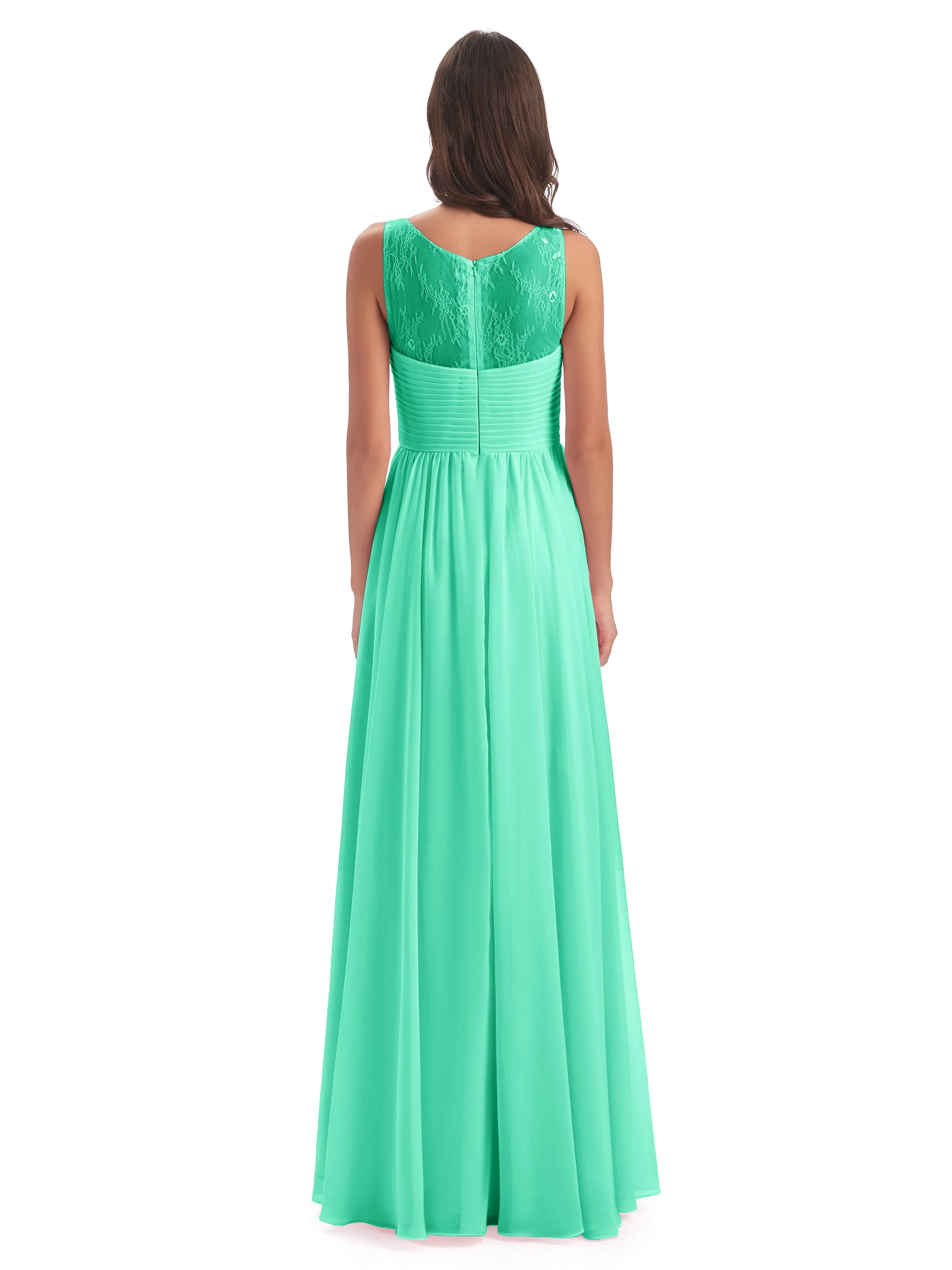 Robyn Magic Lace/Chiffon Illusion Long Bridesmaid Dresses