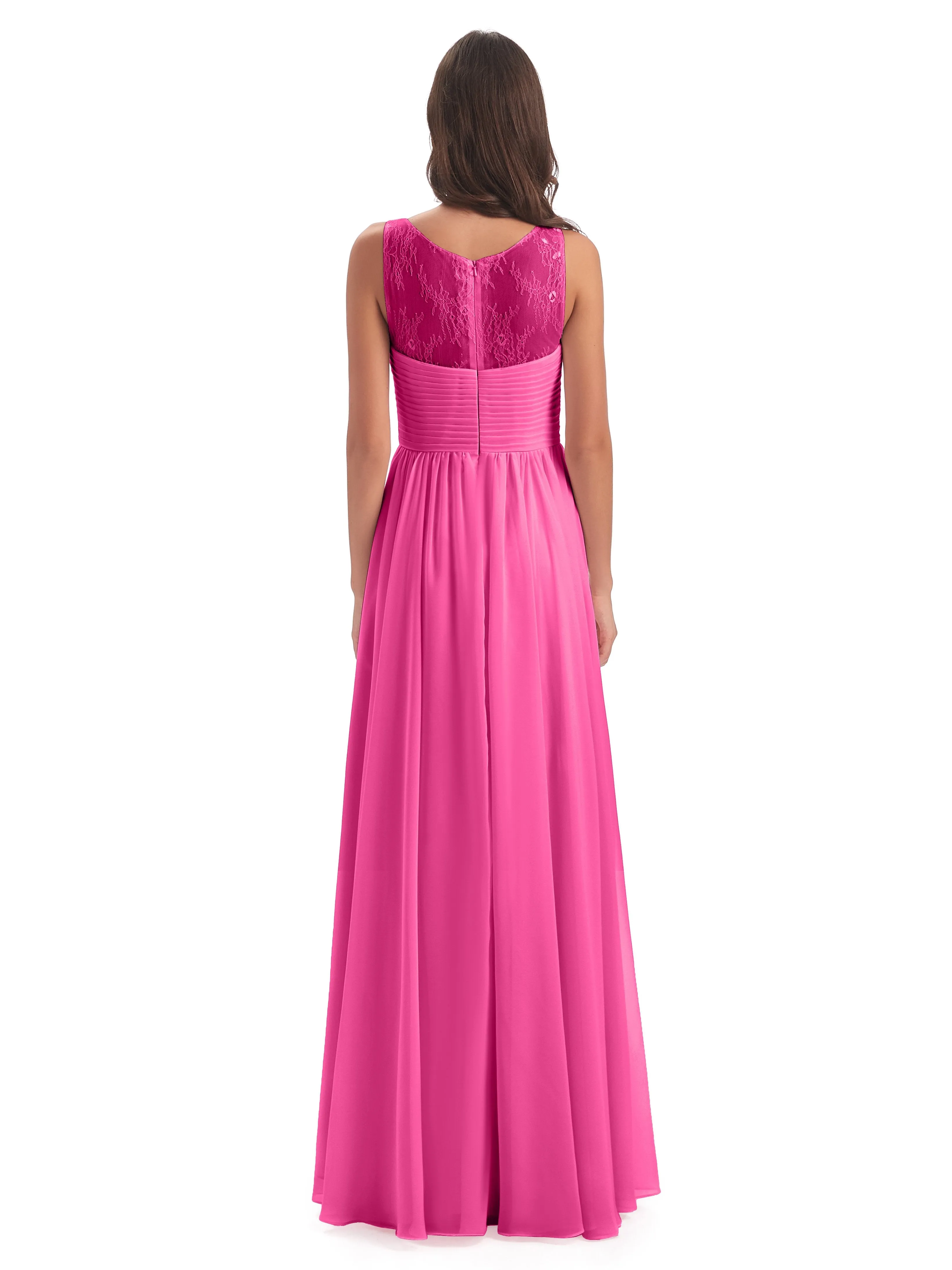 Robyn Magic Lace/Chiffon Illusion Long Bridesmaid Dresses