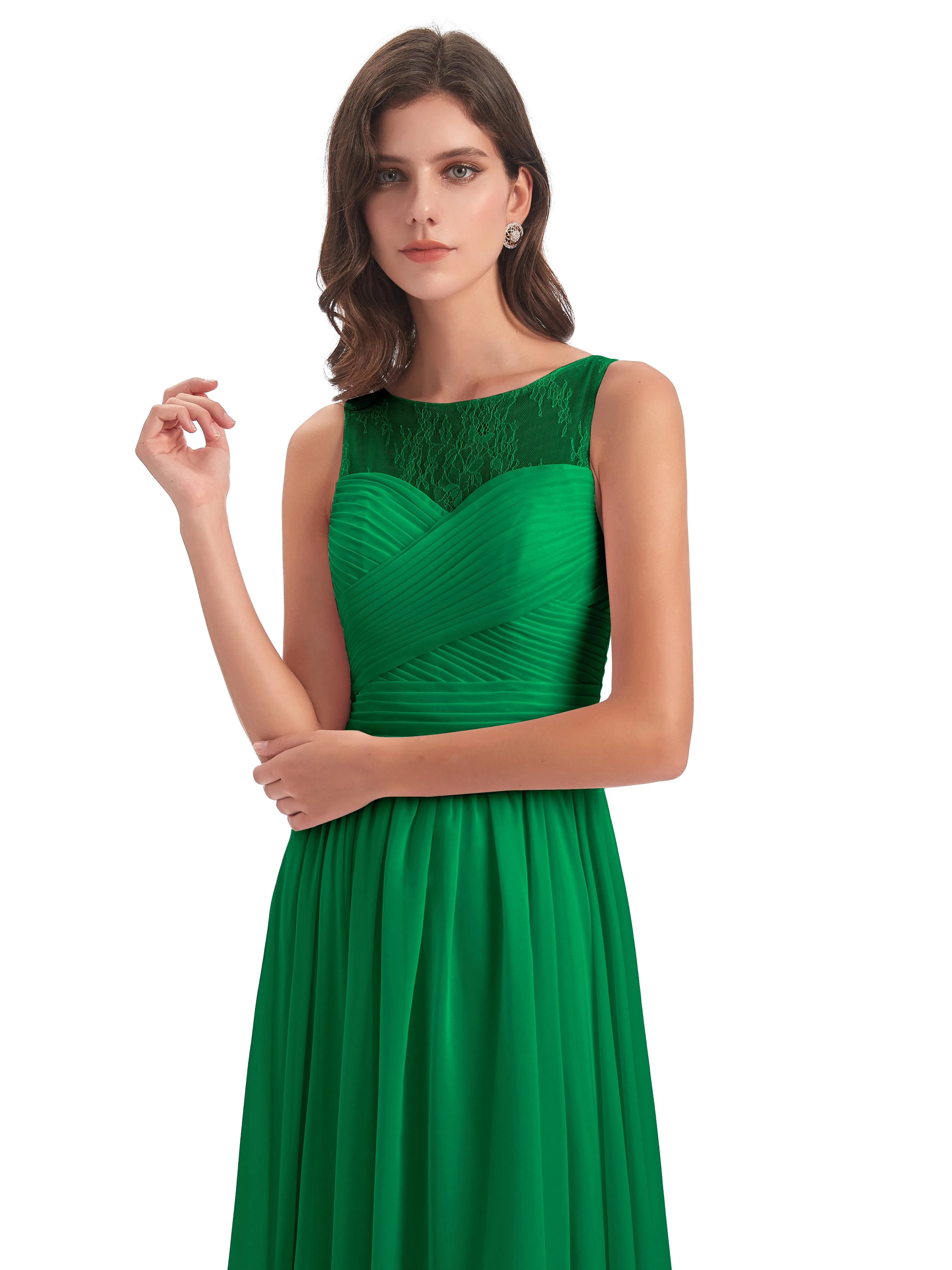 Robyn Magic Lace/Chiffon Illusion Long Bridesmaid Dresses
