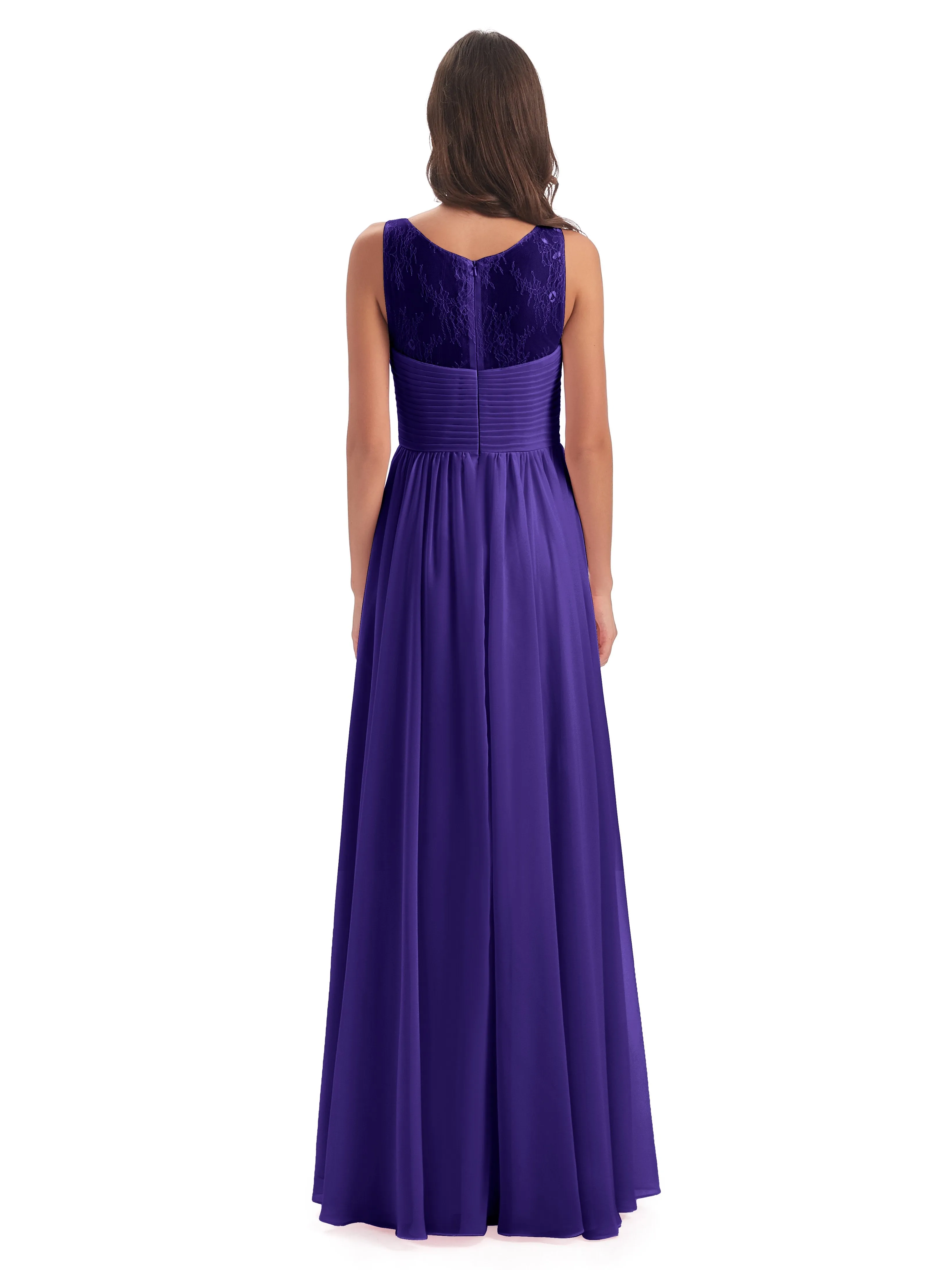 Robyn Magic Lace/Chiffon Illusion Long Bridesmaid Dresses