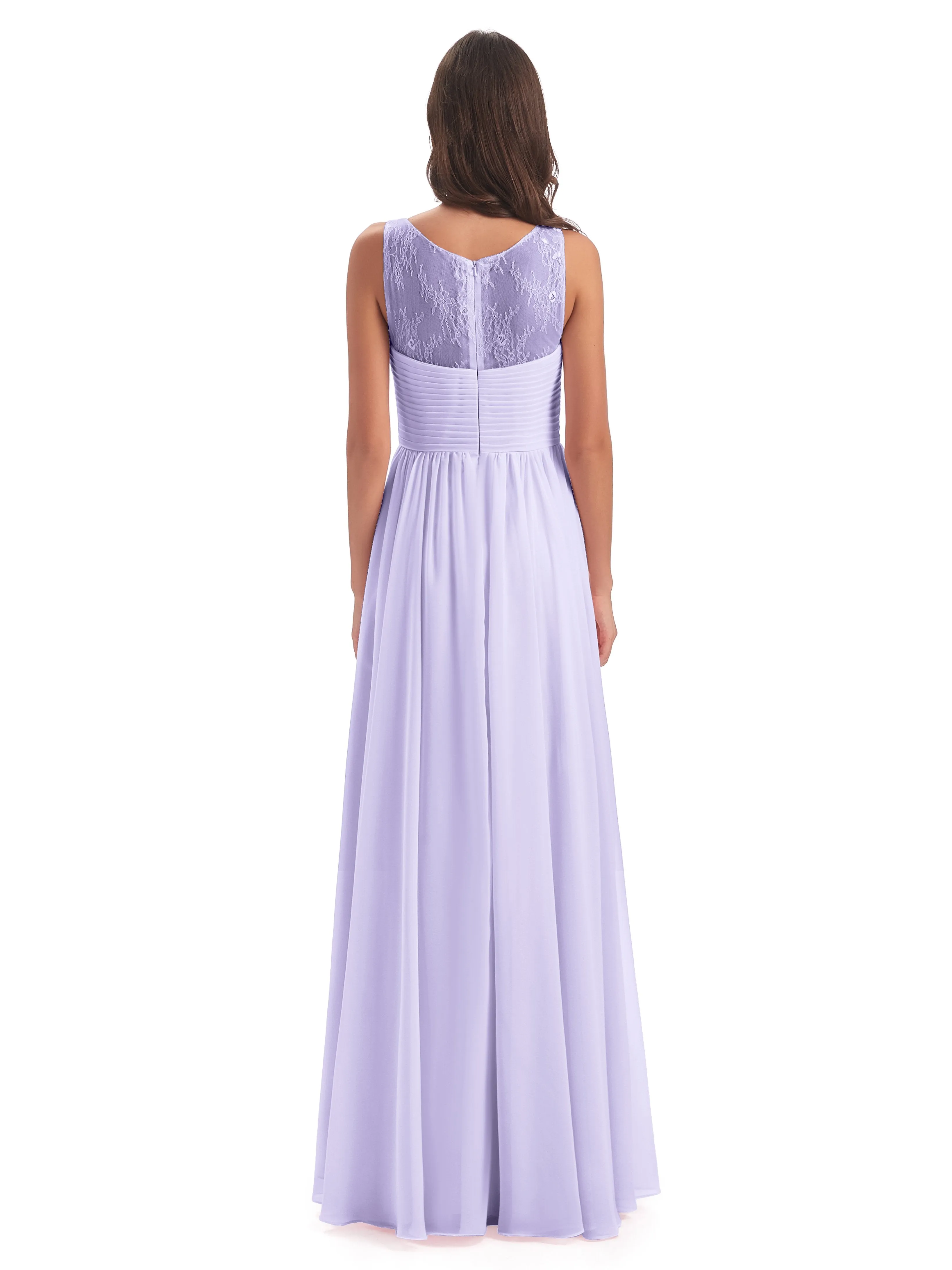 Robyn Magic Lace/Chiffon Illusion Long Bridesmaid Dresses