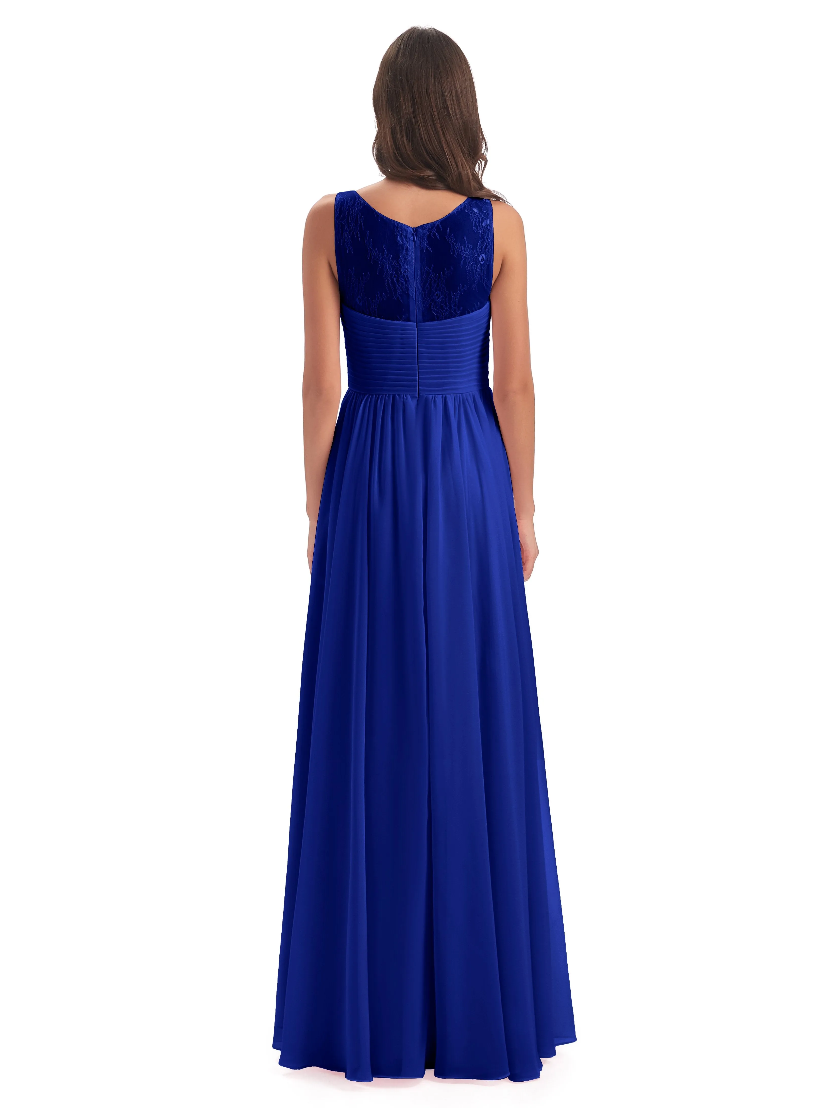 Robyn Magic Lace/Chiffon Illusion Long Bridesmaid Dresses
