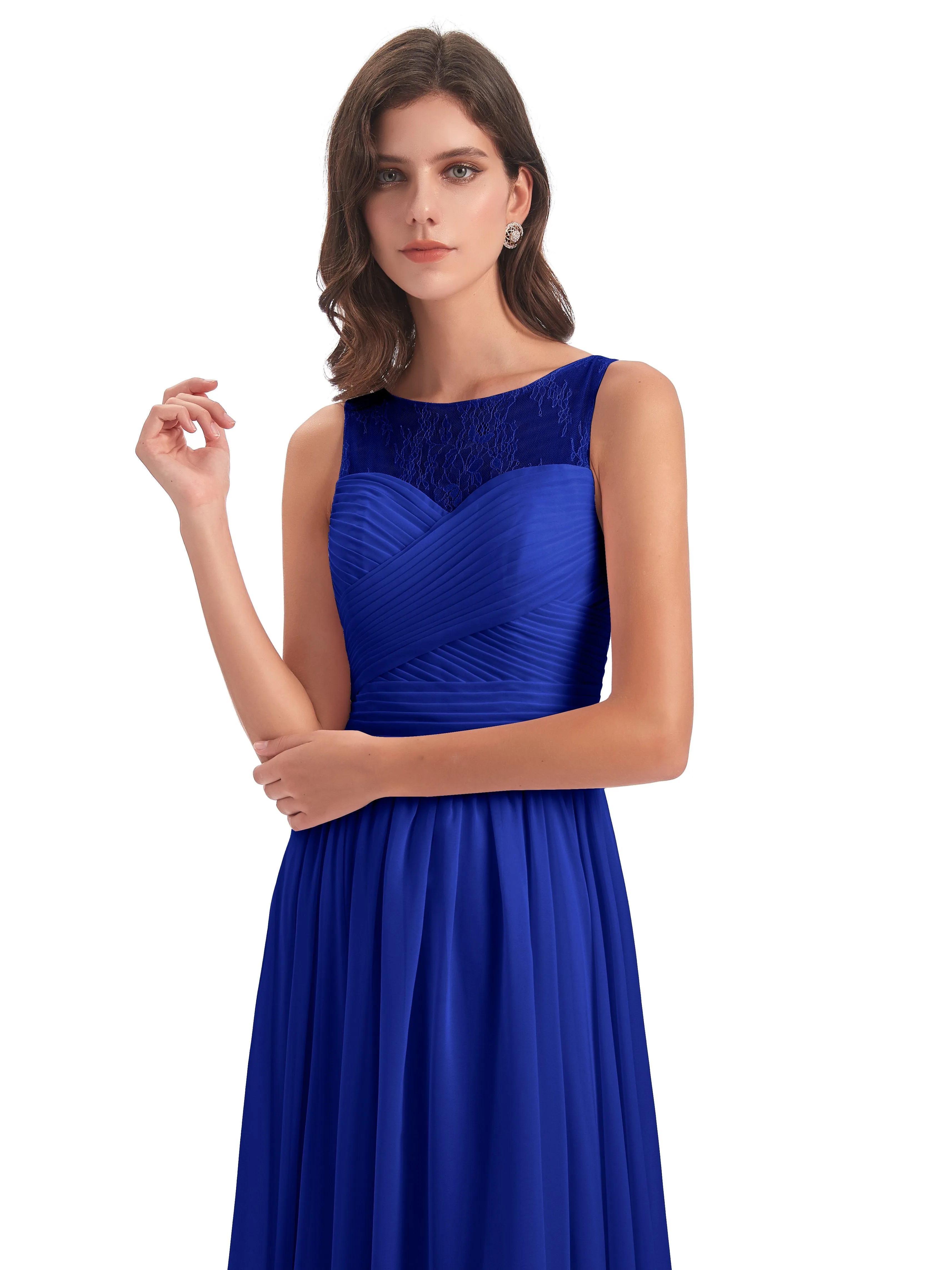 Robyn Magic Lace/Chiffon Illusion Long Bridesmaid Dresses