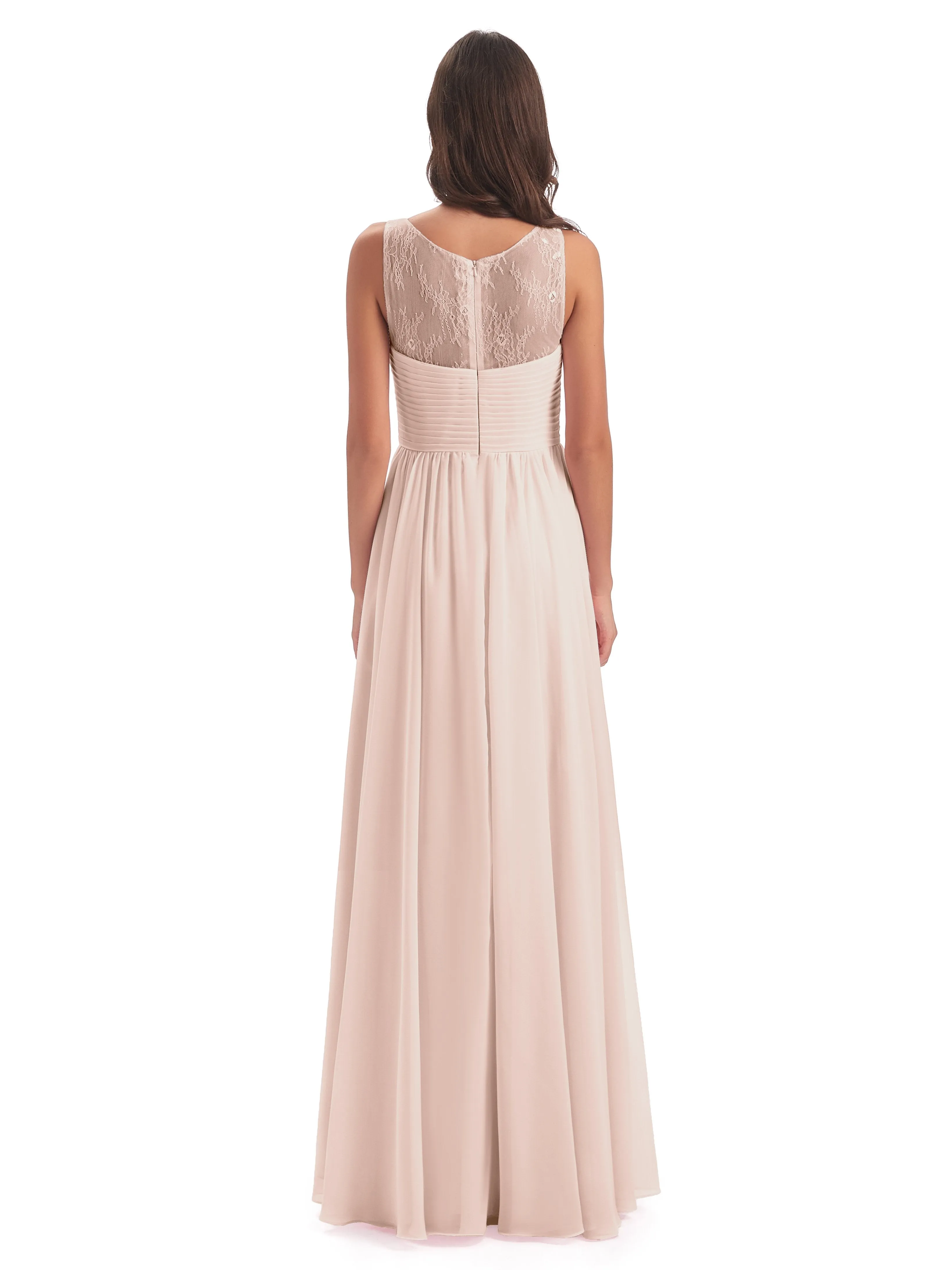 Robyn Magic Lace/Chiffon Illusion Long Bridesmaid Dresses