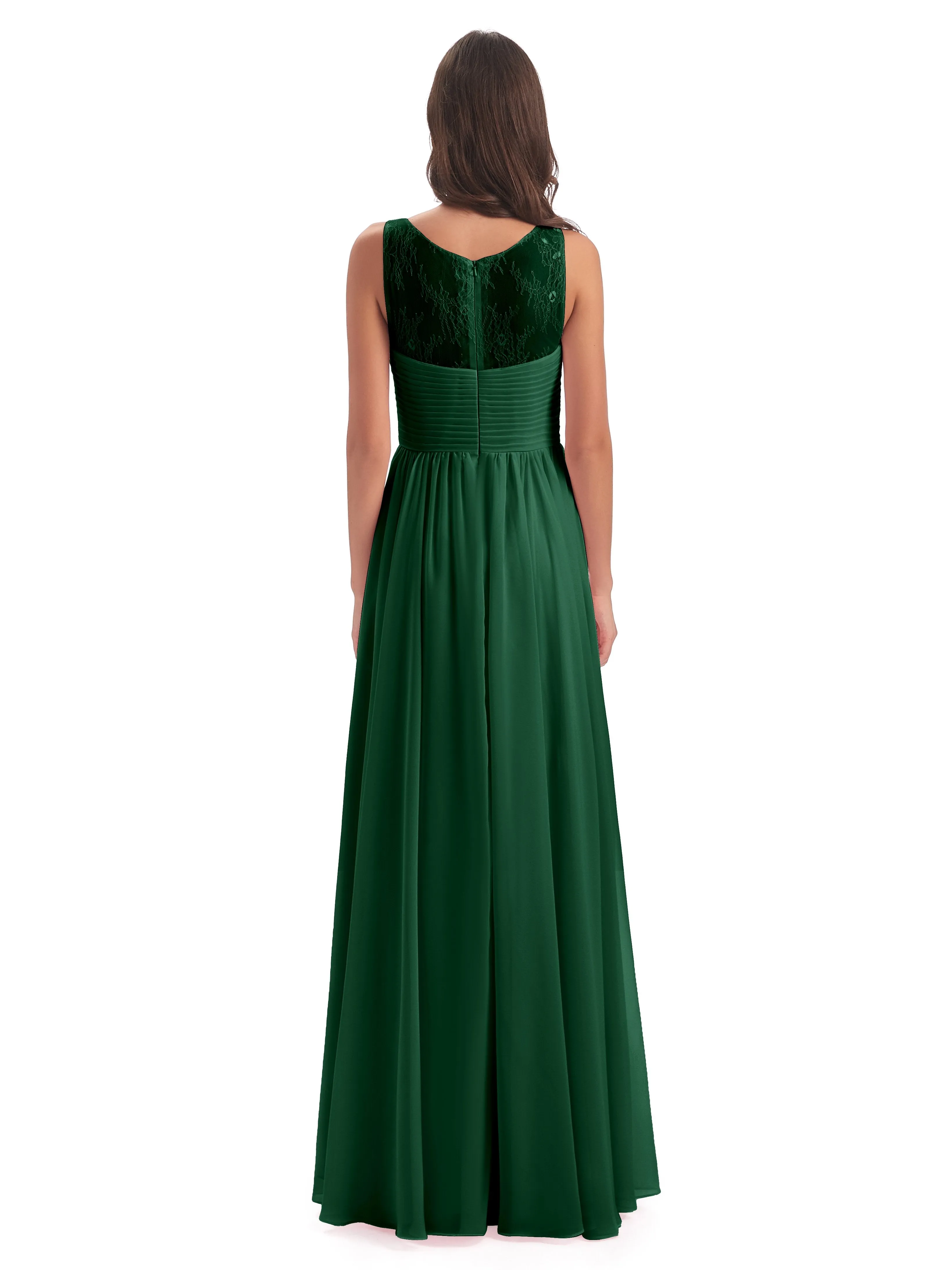 Robyn Magic Lace/Chiffon Illusion Long Bridesmaid Dresses