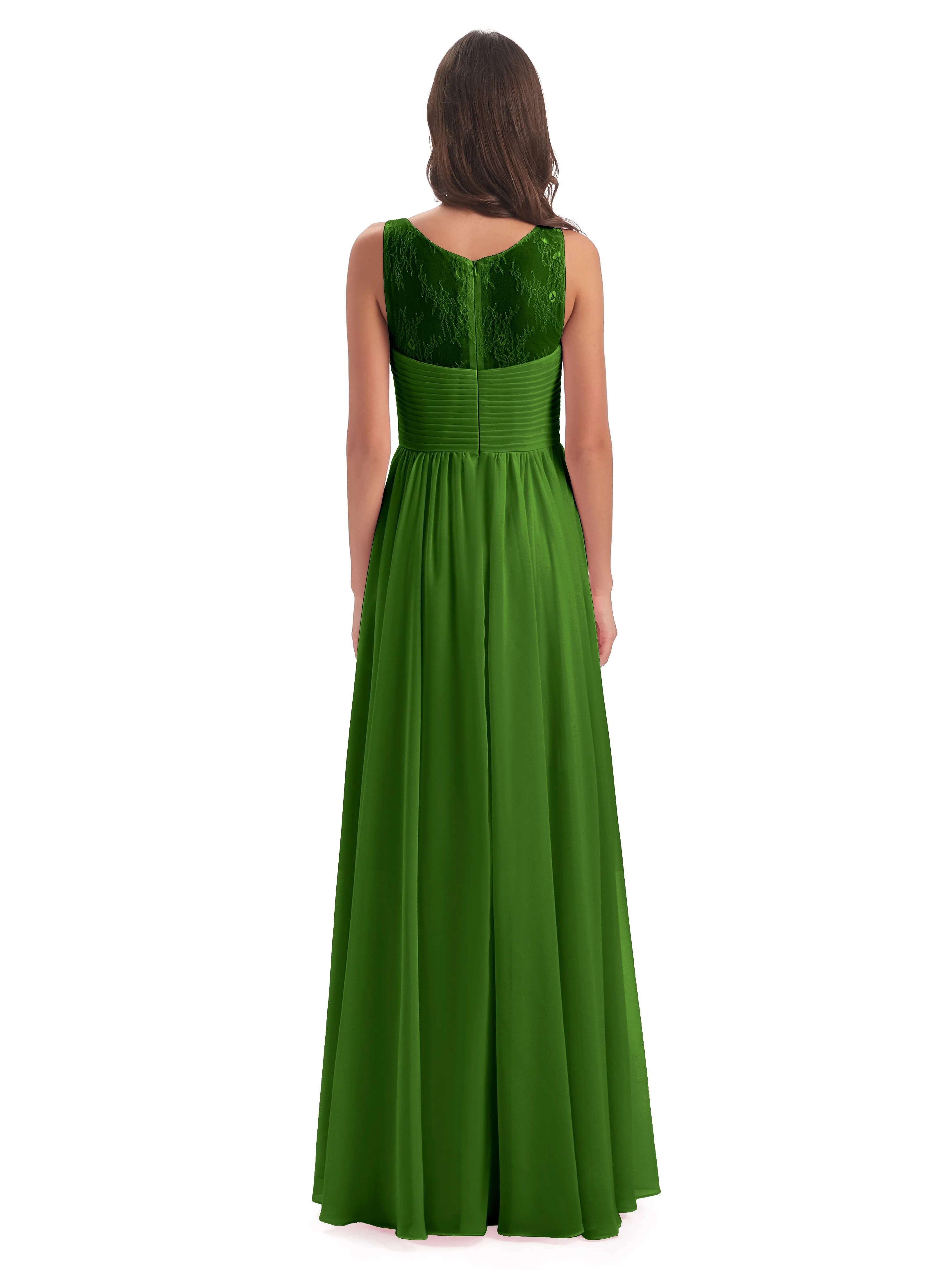 Robyn Magic Lace/Chiffon Illusion Long Bridesmaid Dresses