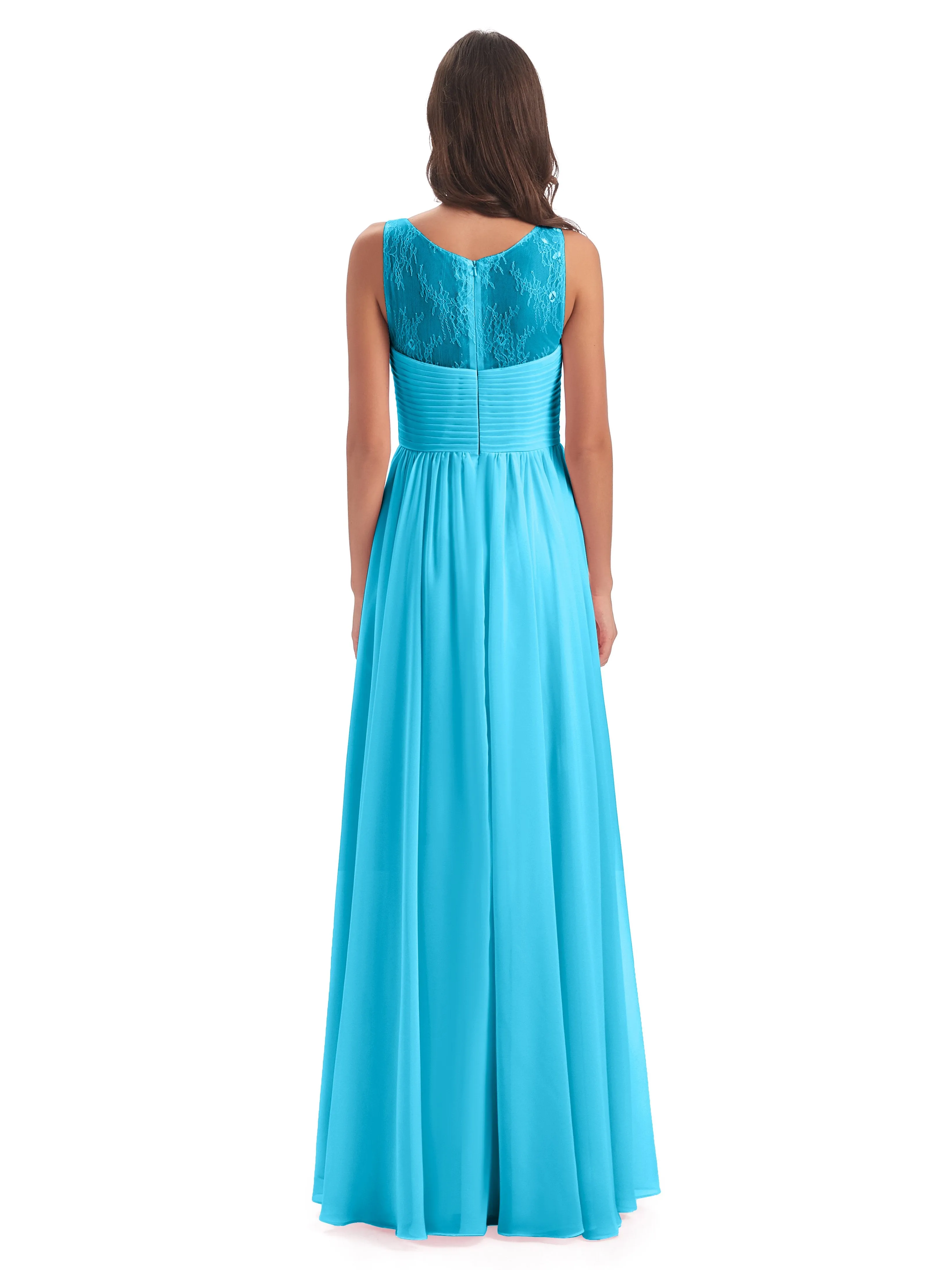 Robyn Magic Lace/Chiffon Illusion Long Bridesmaid Dresses