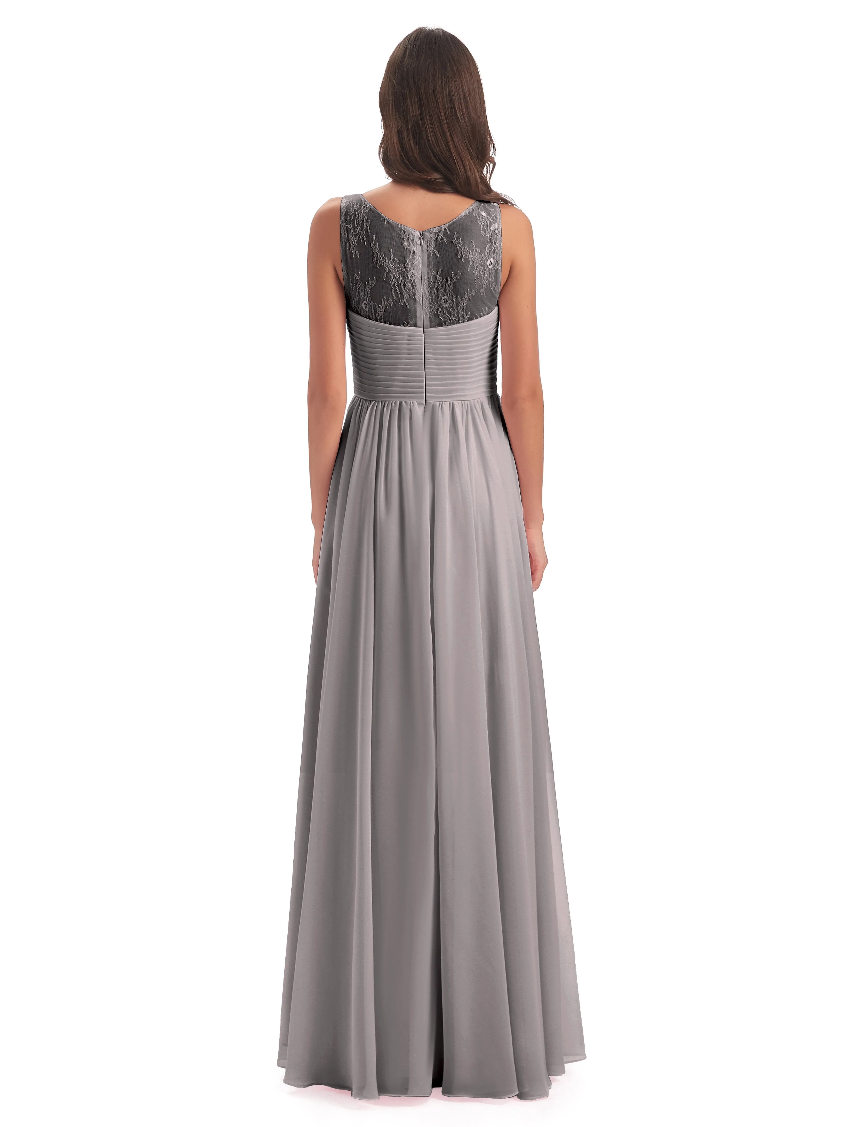 Robyn Magic Lace/Chiffon Illusion Long Bridesmaid Dresses