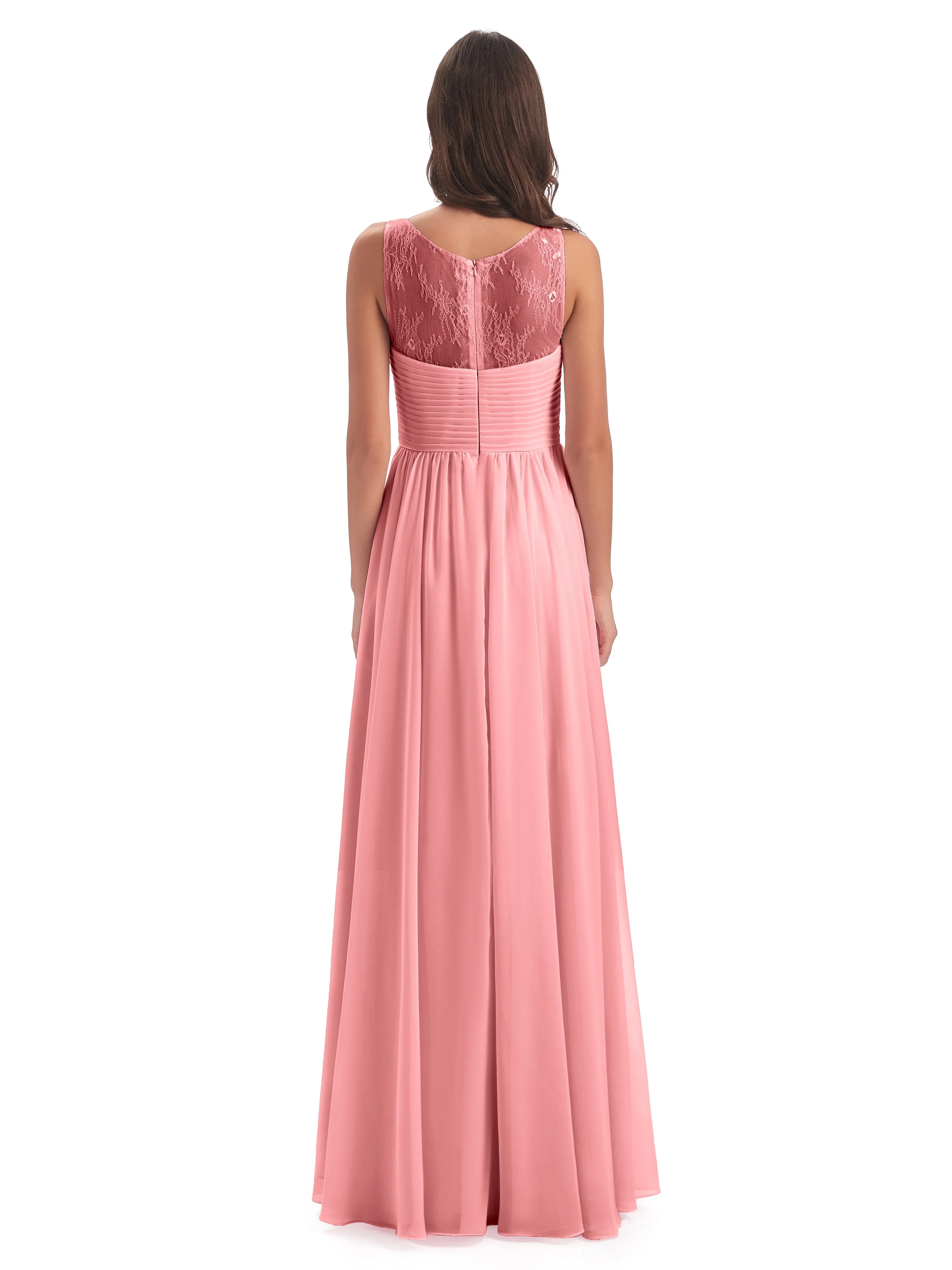 Robyn Magic Lace/Chiffon Illusion Long Bridesmaid Dresses