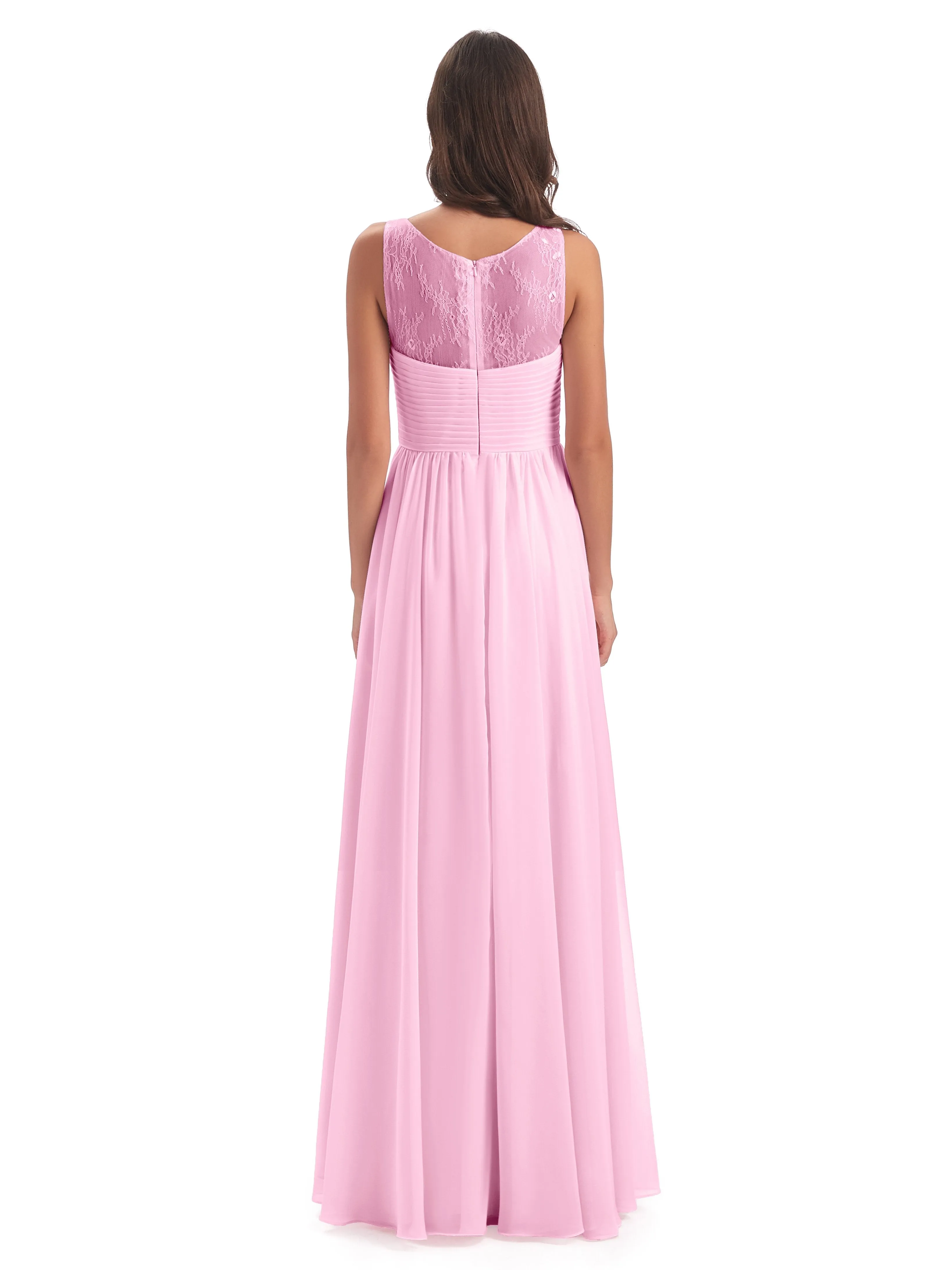 Robyn Magic Lace/Chiffon Illusion Long Bridesmaid Dresses