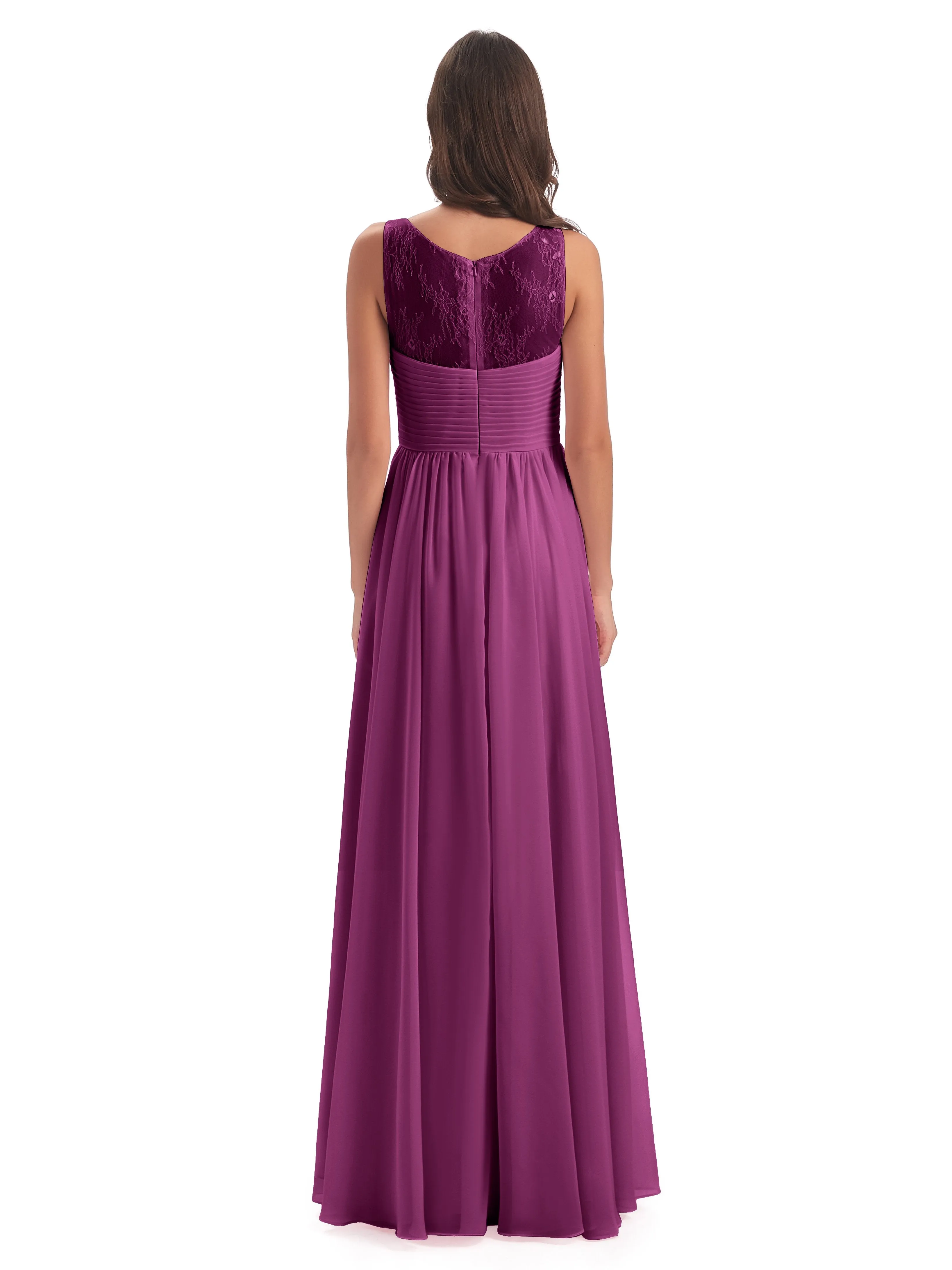 Robyn Magic Lace/Chiffon Illusion Long Bridesmaid Dresses