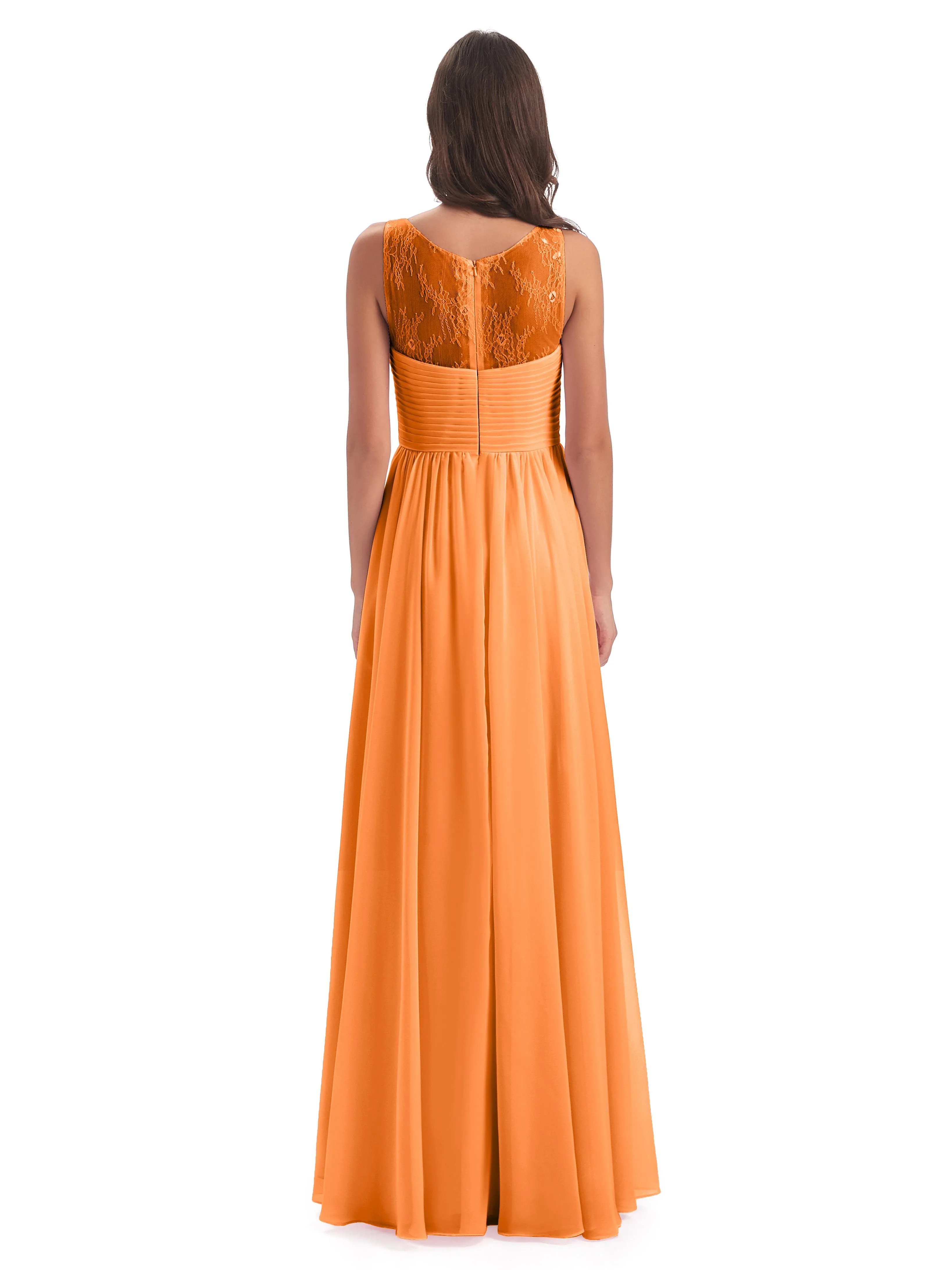 Robyn Magic Lace/Chiffon Illusion Long Bridesmaid Dresses
