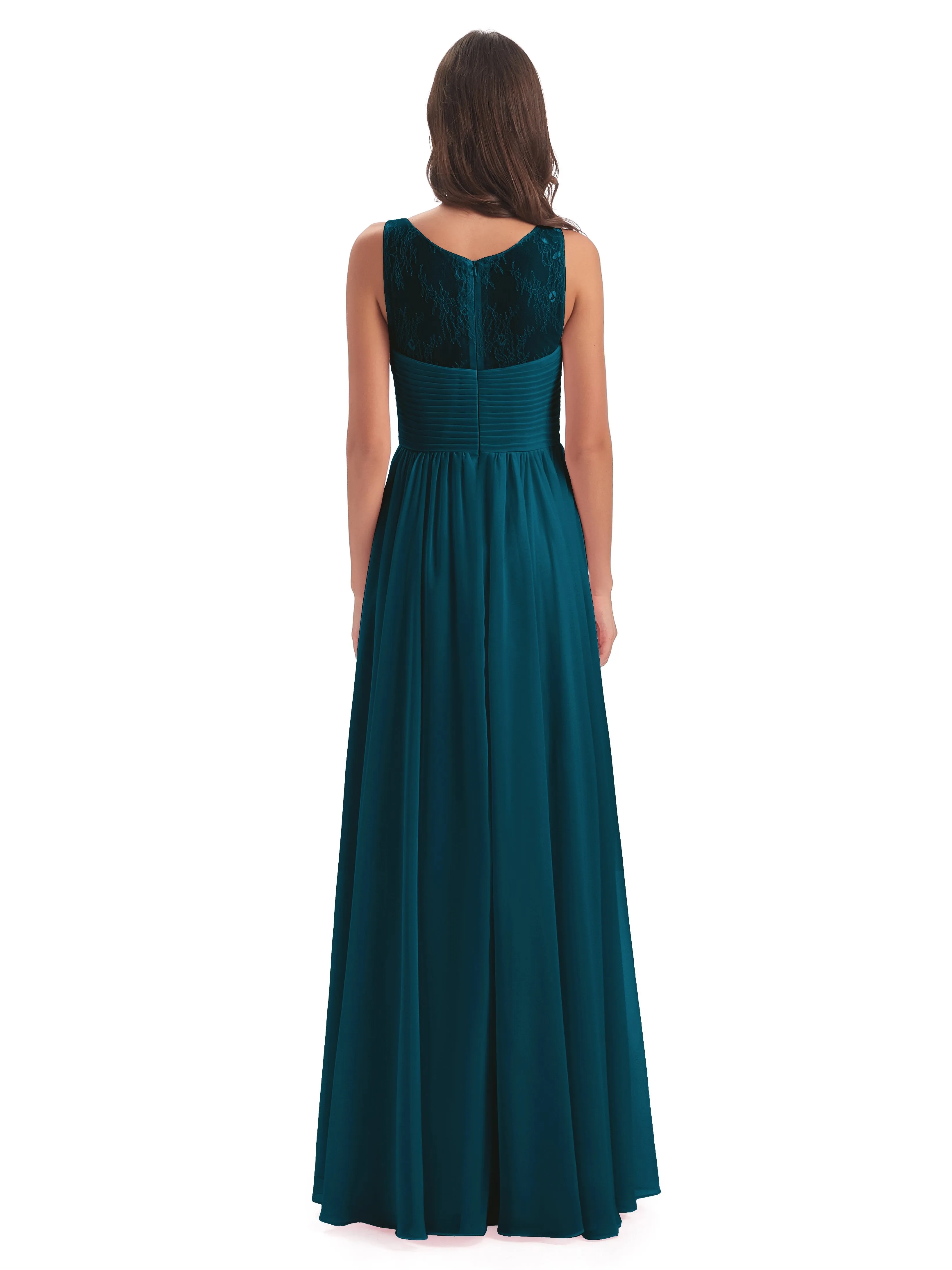 Robyn Magic Lace/Chiffon Illusion Long Bridesmaid Dresses