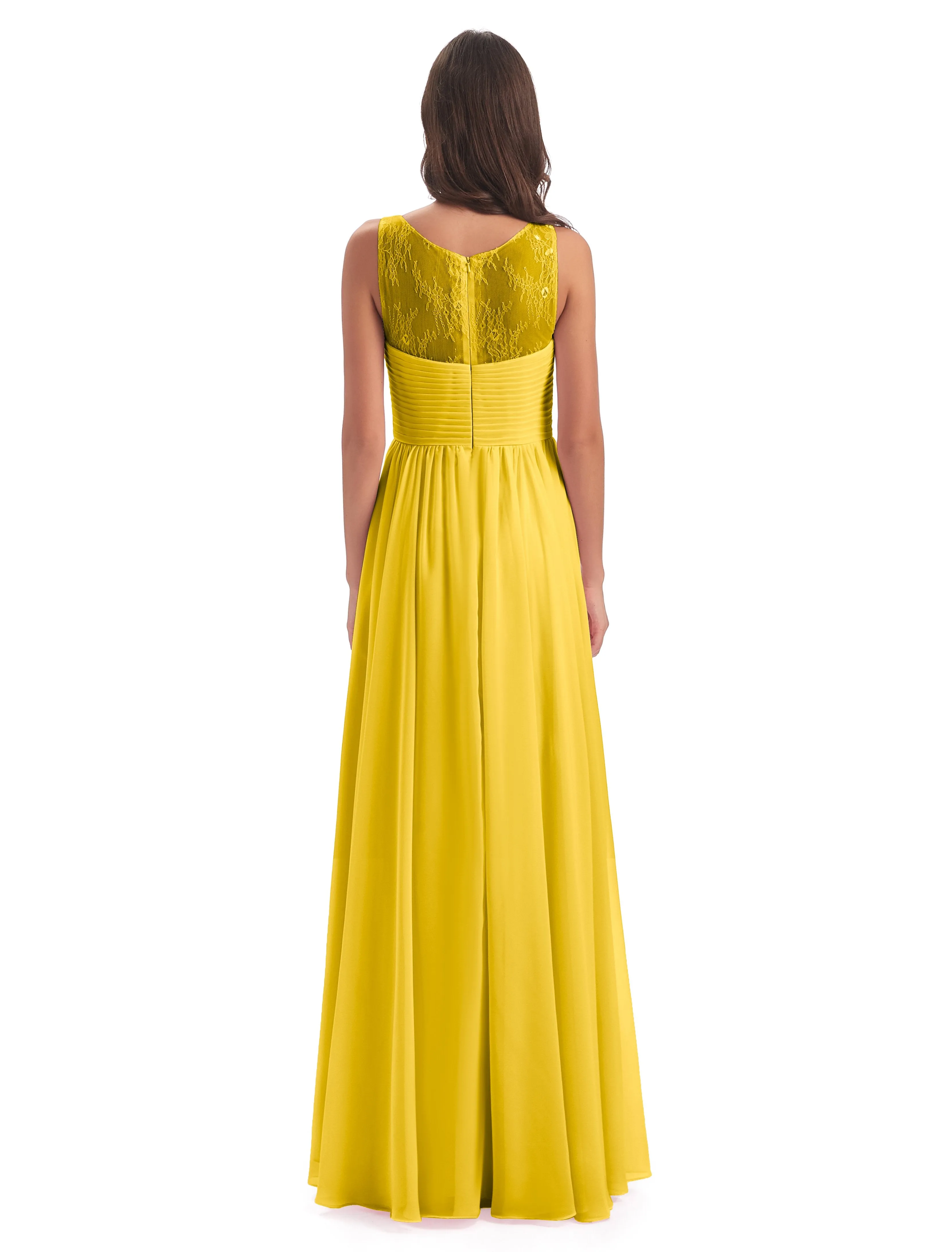 Robyn Magic Lace/Chiffon Illusion Long Bridesmaid Dresses