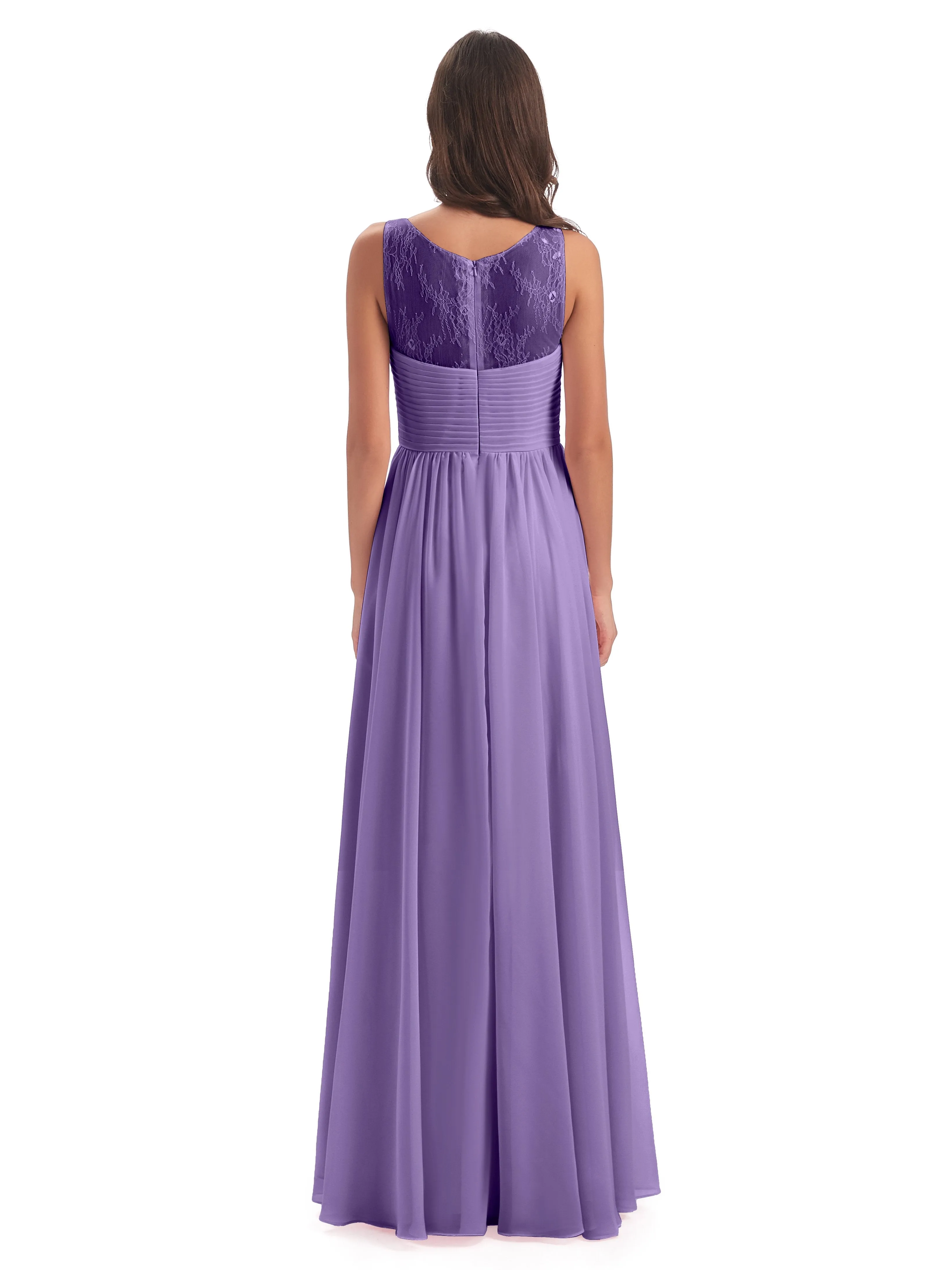 Robyn Magic Lace/Chiffon Illusion Long Bridesmaid Dresses