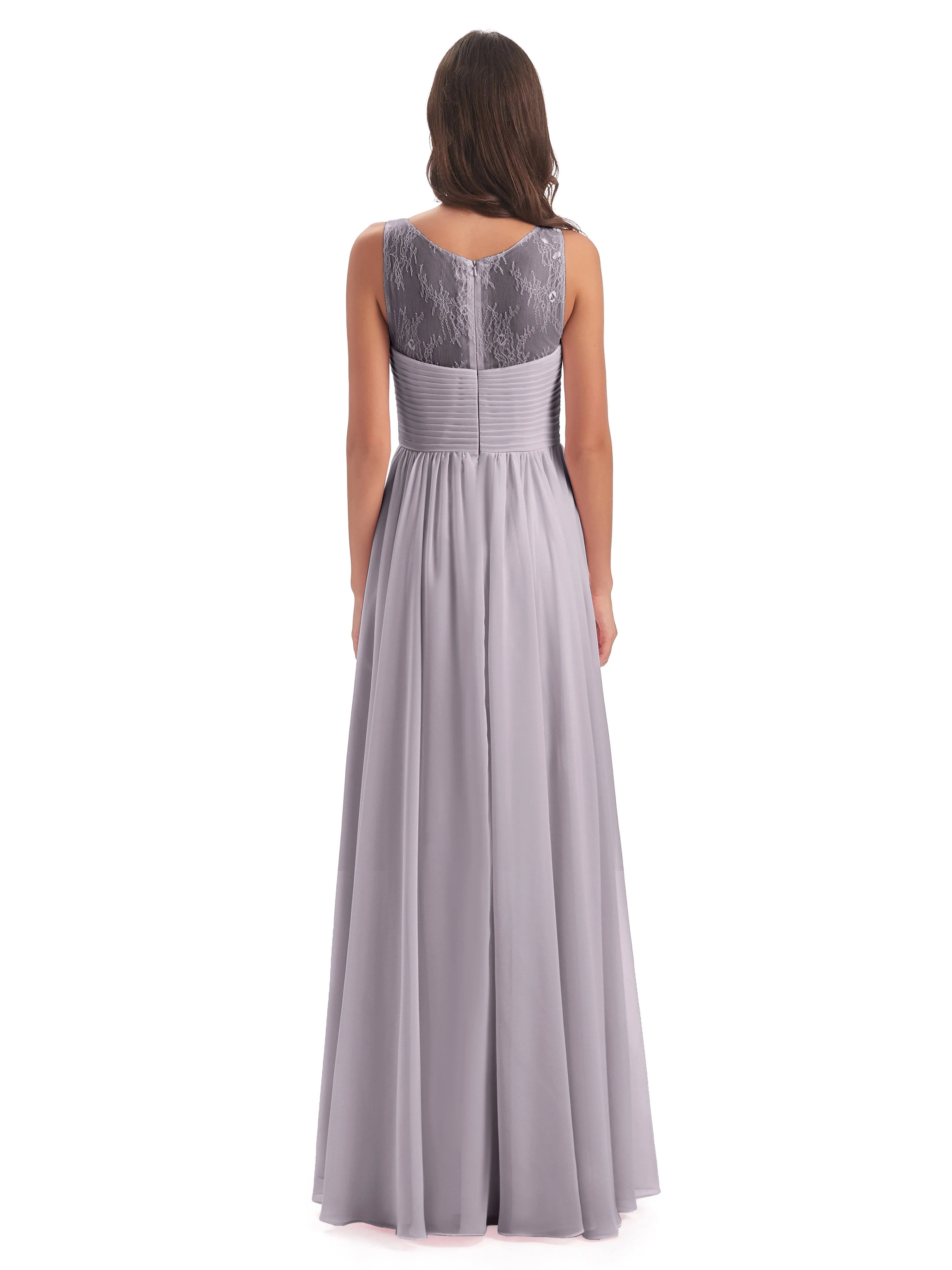 Robyn Magic Lace/Chiffon Illusion Long Bridesmaid Dresses