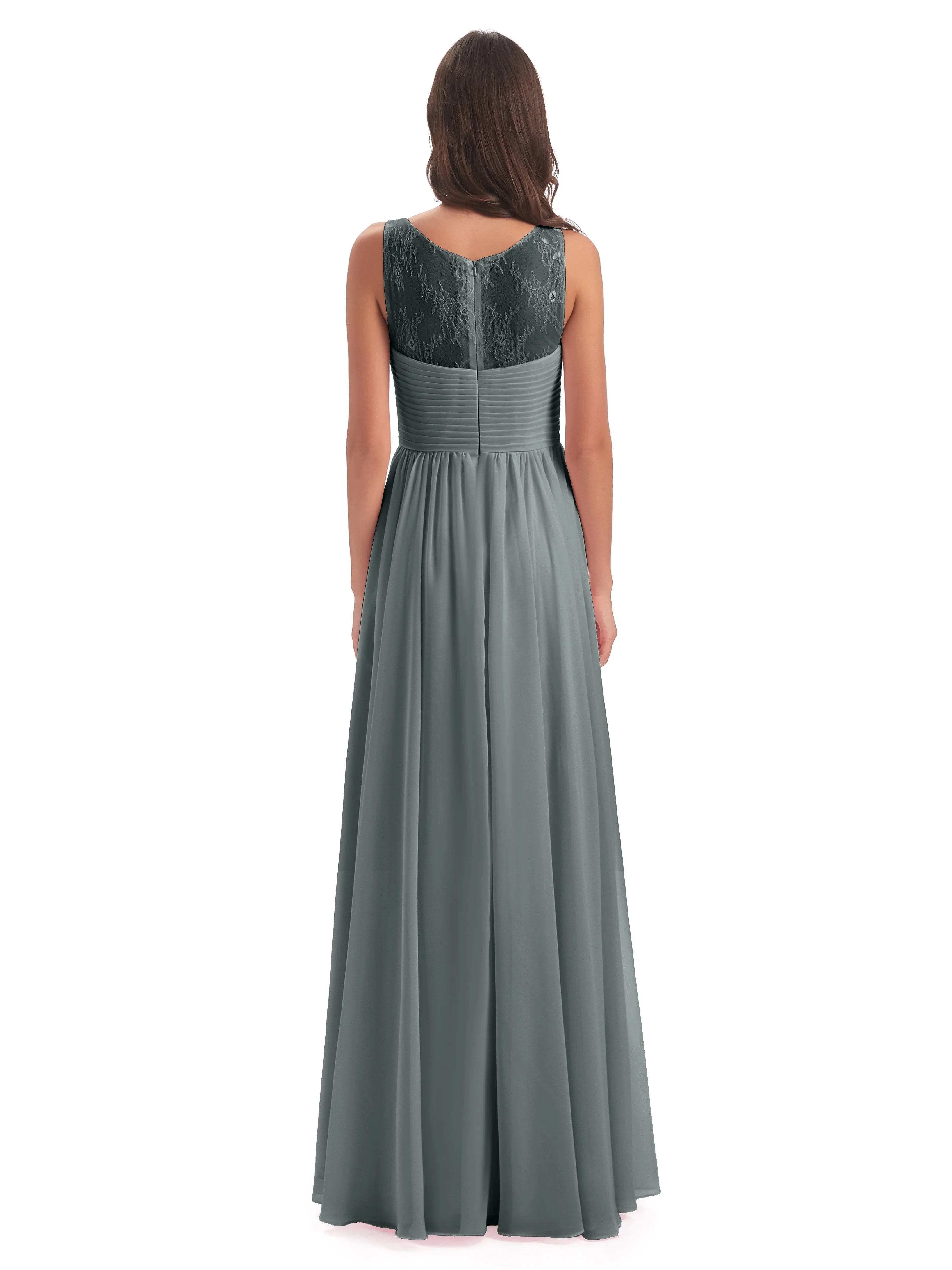 Robyn Magic Lace/Chiffon Illusion Long Bridesmaid Dresses