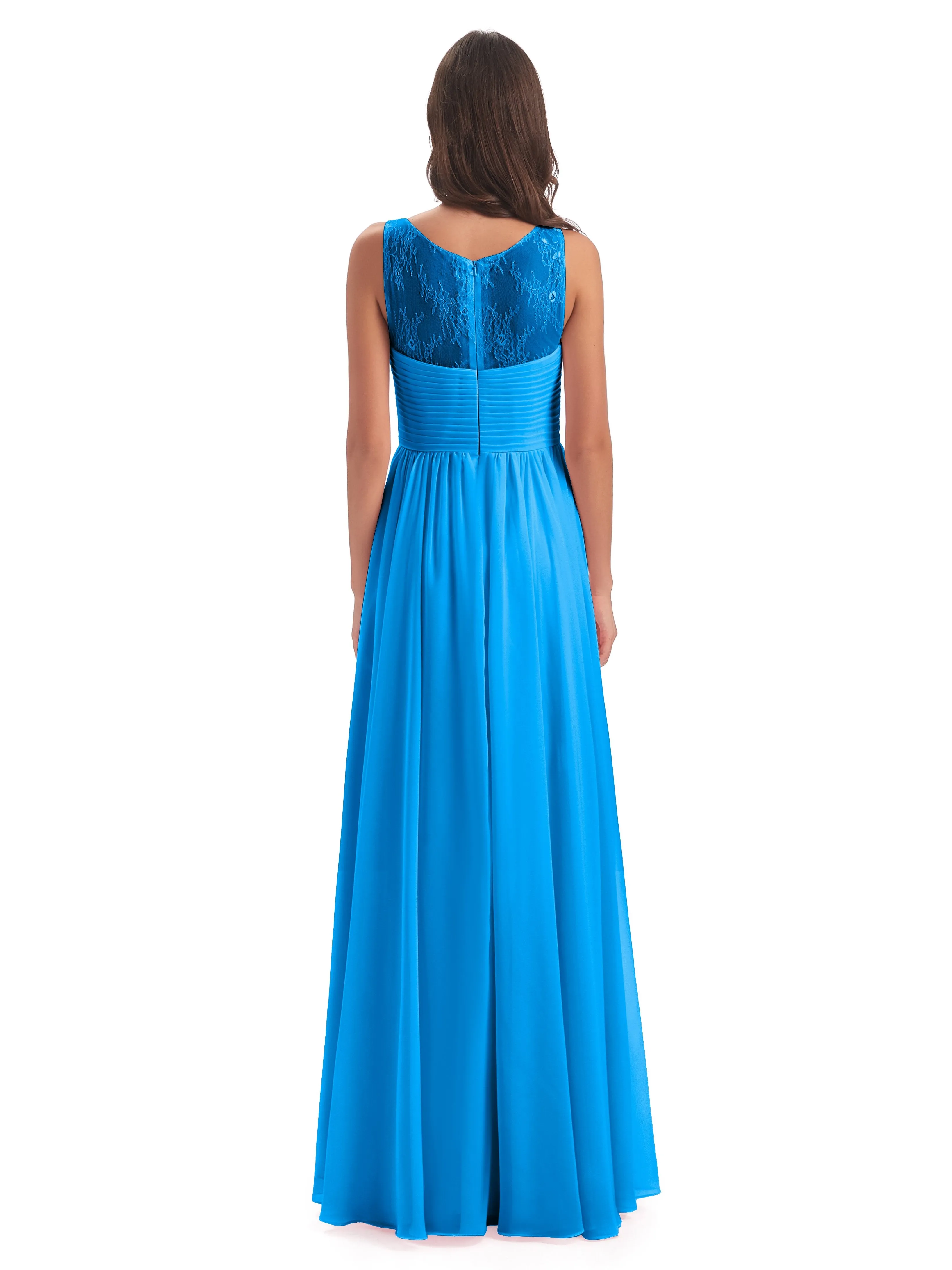Robyn Magic Lace/Chiffon Illusion Long Bridesmaid Dresses