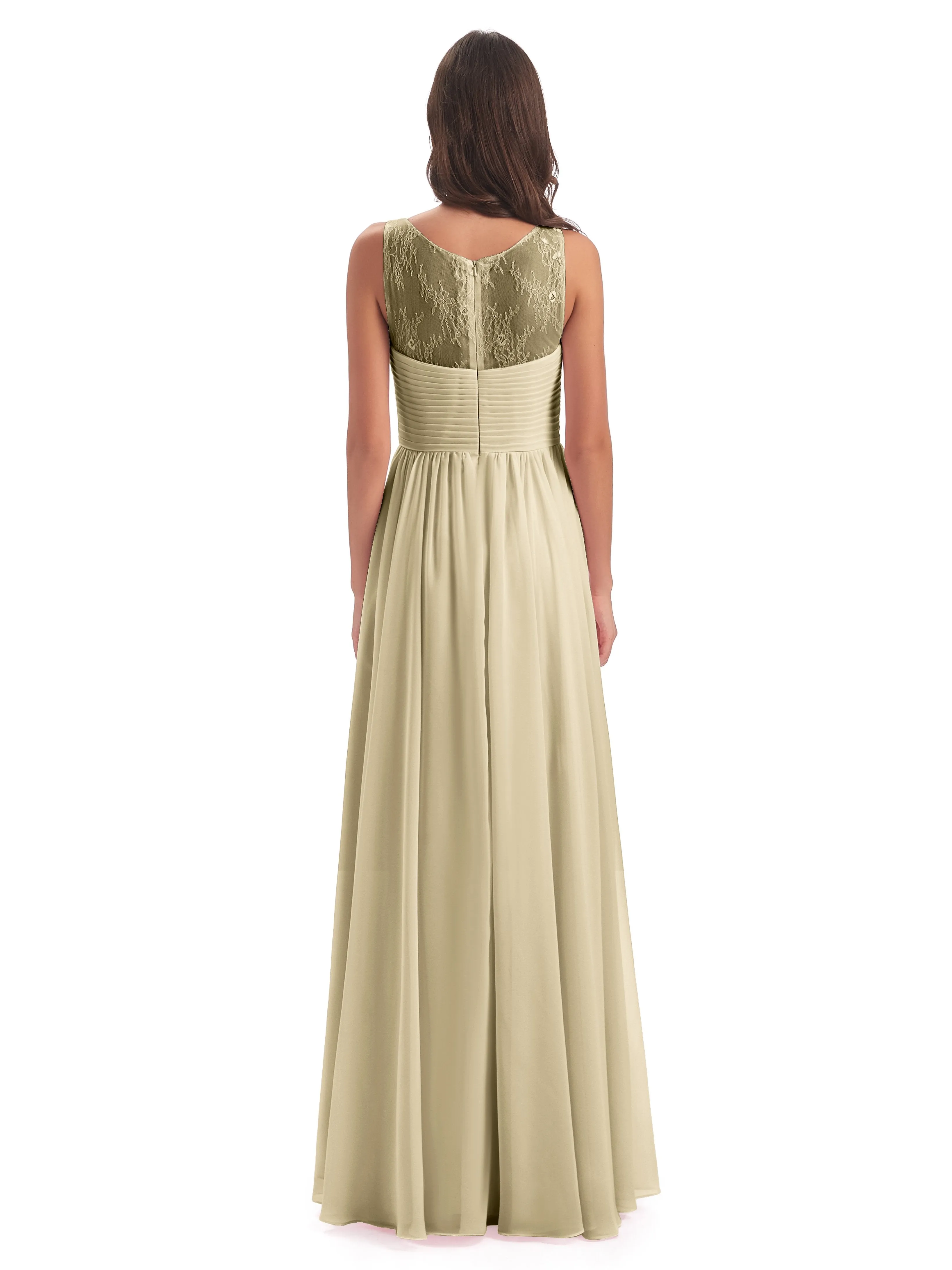 Robyn Magic Lace/Chiffon Illusion Long Bridesmaid Dresses