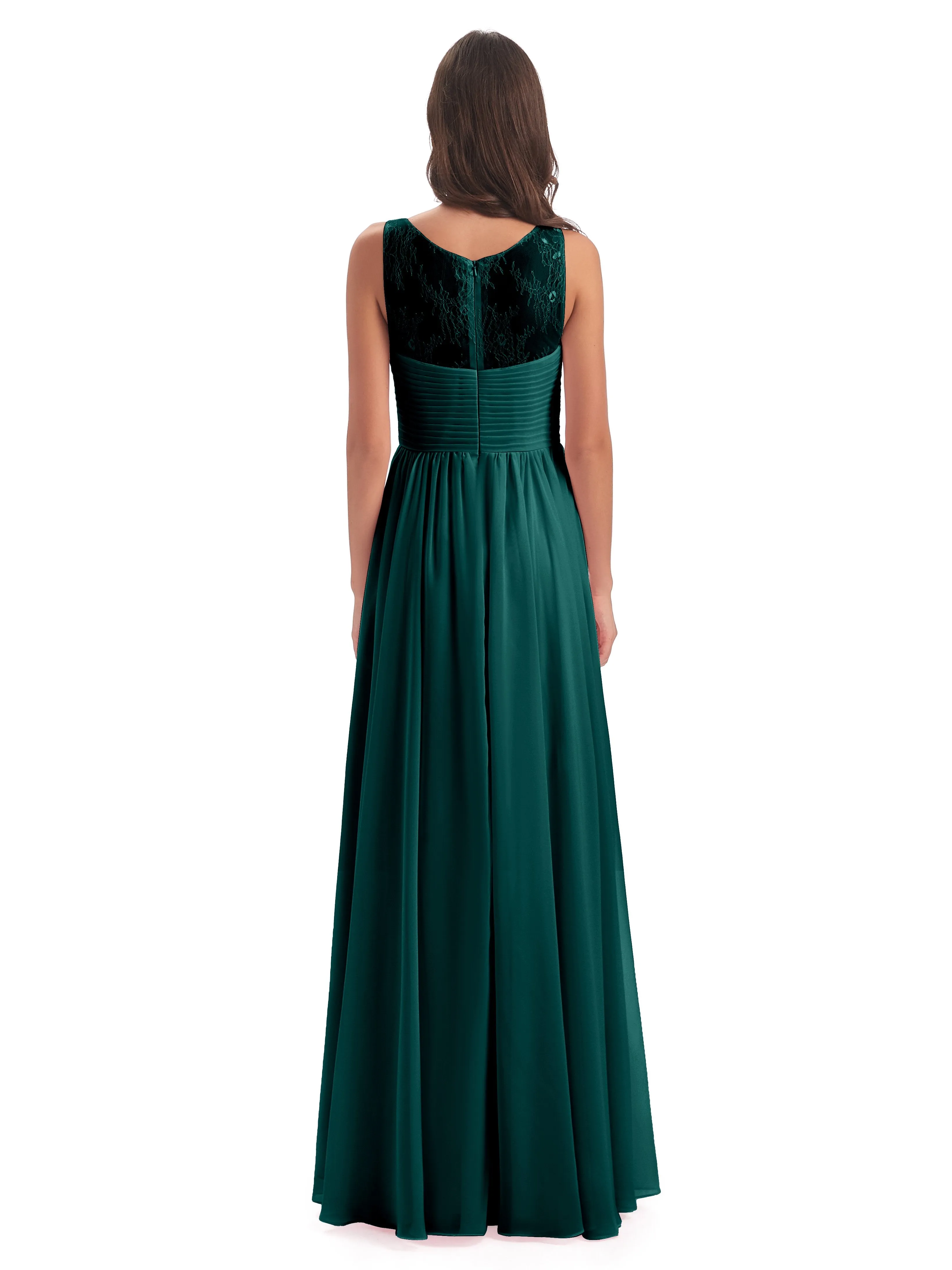 Robyn Magic Lace/Chiffon Illusion Long Bridesmaid Dresses