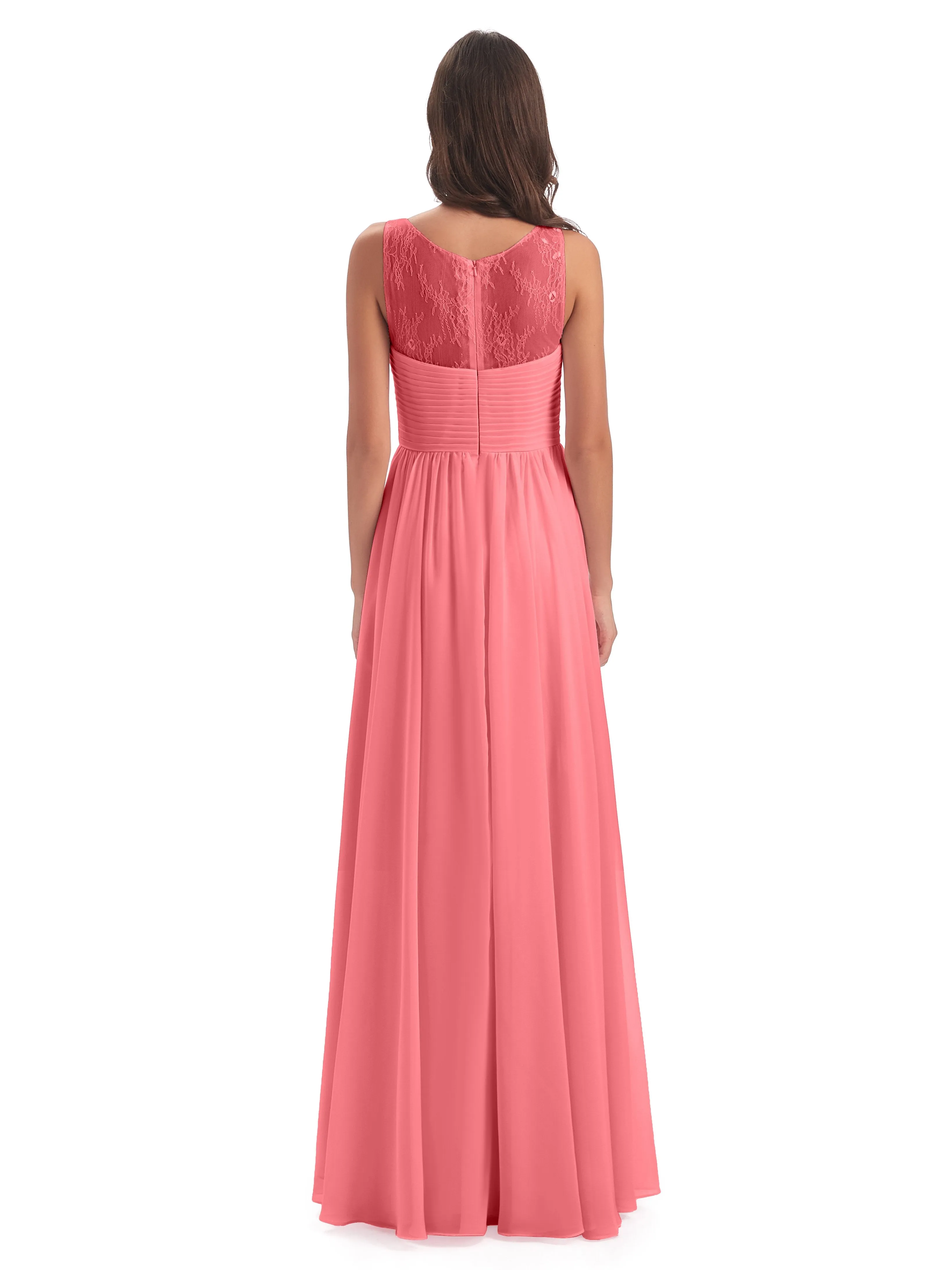 Robyn Magic Lace/Chiffon Illusion Long Bridesmaid Dresses
