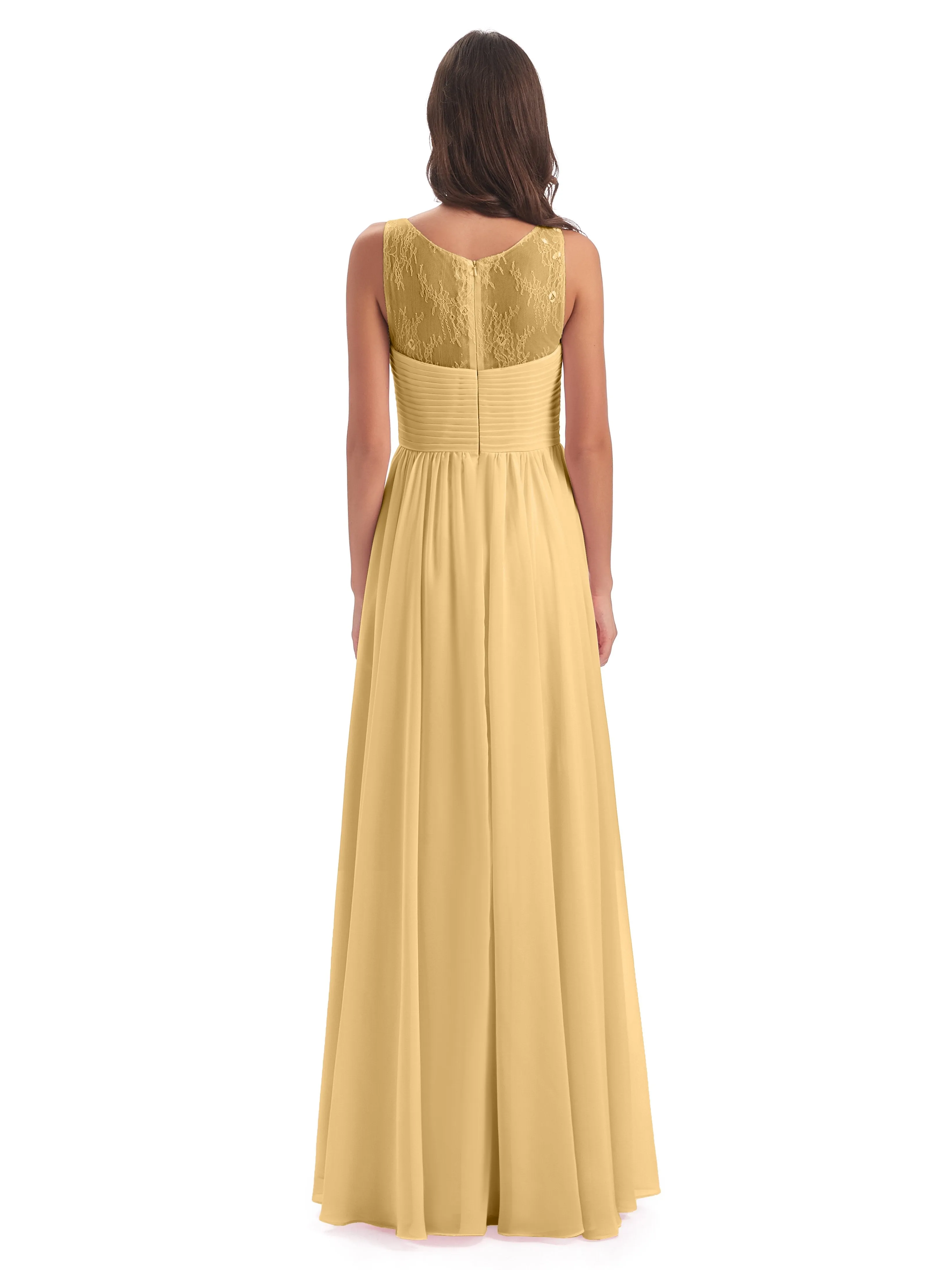 Robyn Magic Lace/Chiffon Illusion Long Bridesmaid Dresses