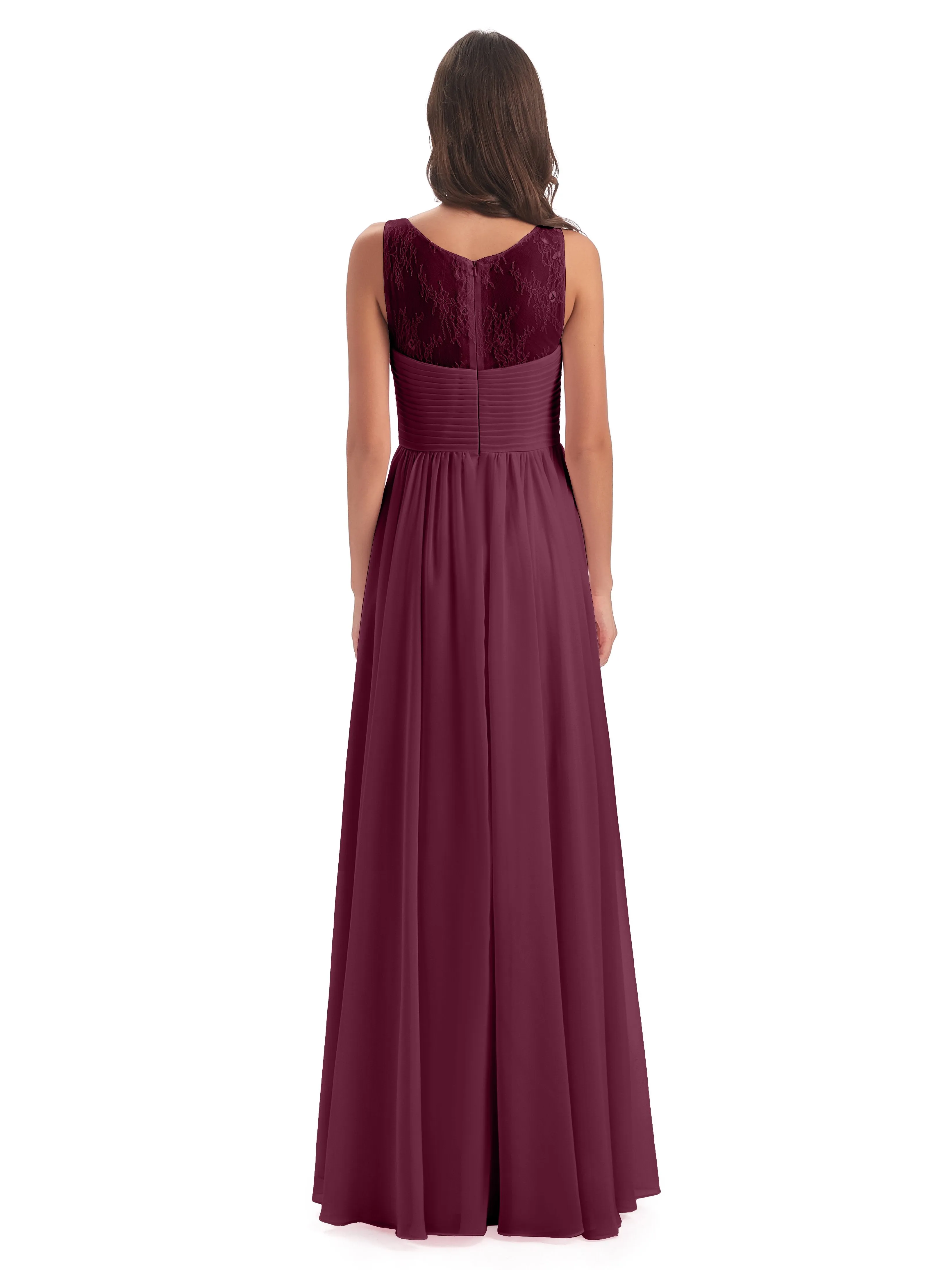 Robyn Magic Lace/Chiffon Illusion Long Bridesmaid Dresses