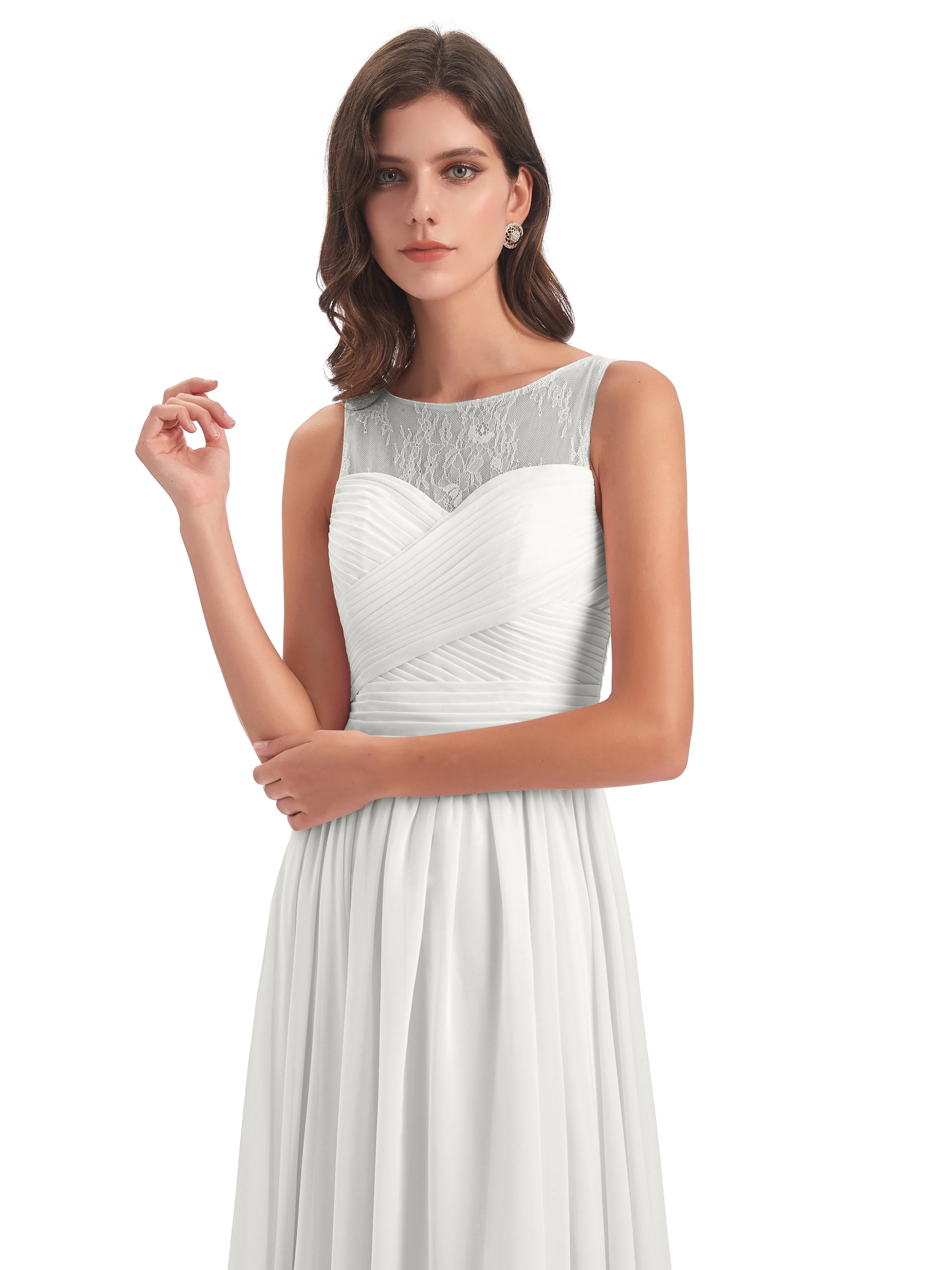 Robyn Magic Lace/Chiffon Illusion Long Bridesmaid Dresses