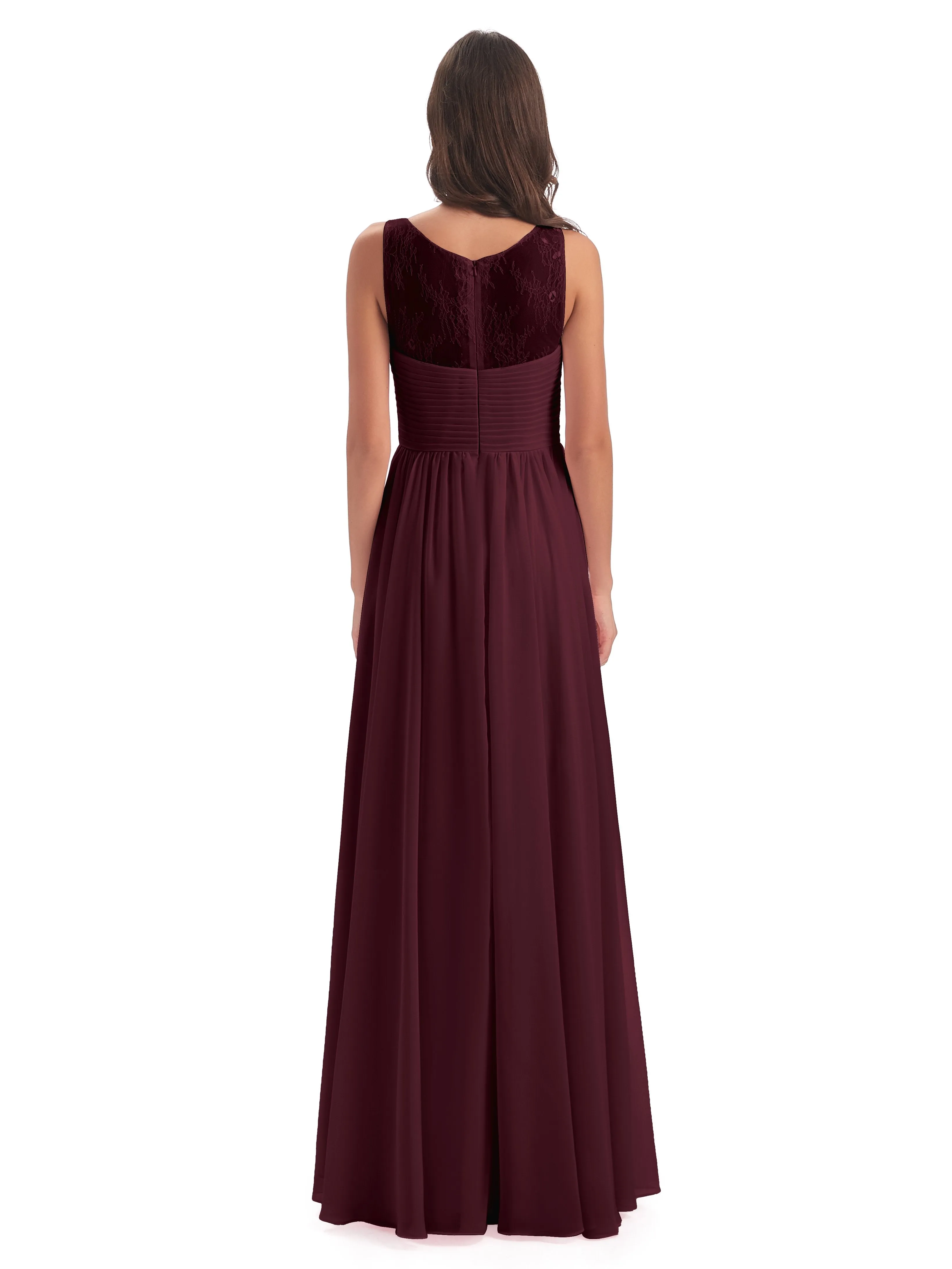 Robyn Magic Lace/Chiffon Illusion Long Bridesmaid Dresses