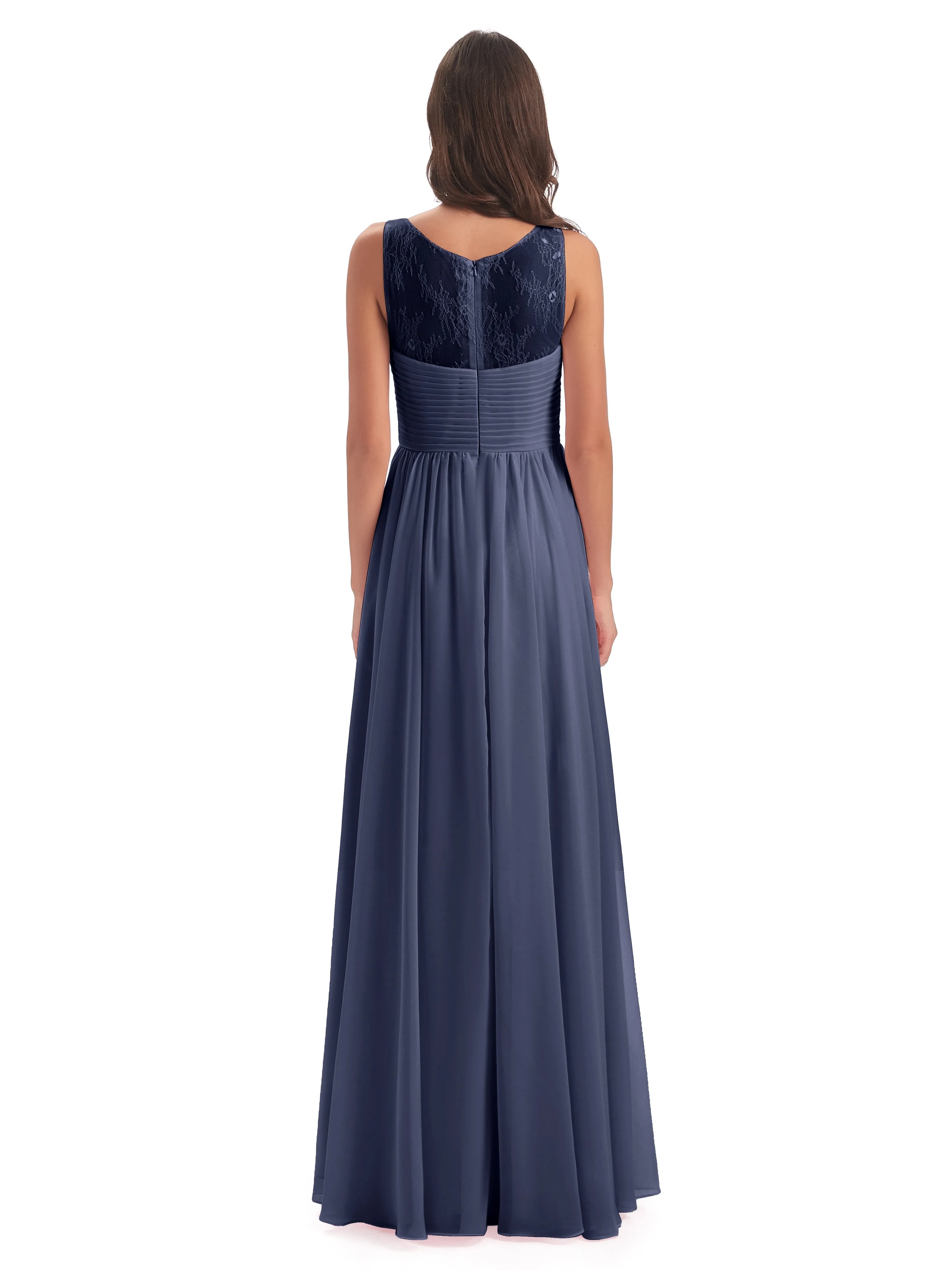 Robyn Magic Lace/Chiffon Illusion Long Bridesmaid Dresses