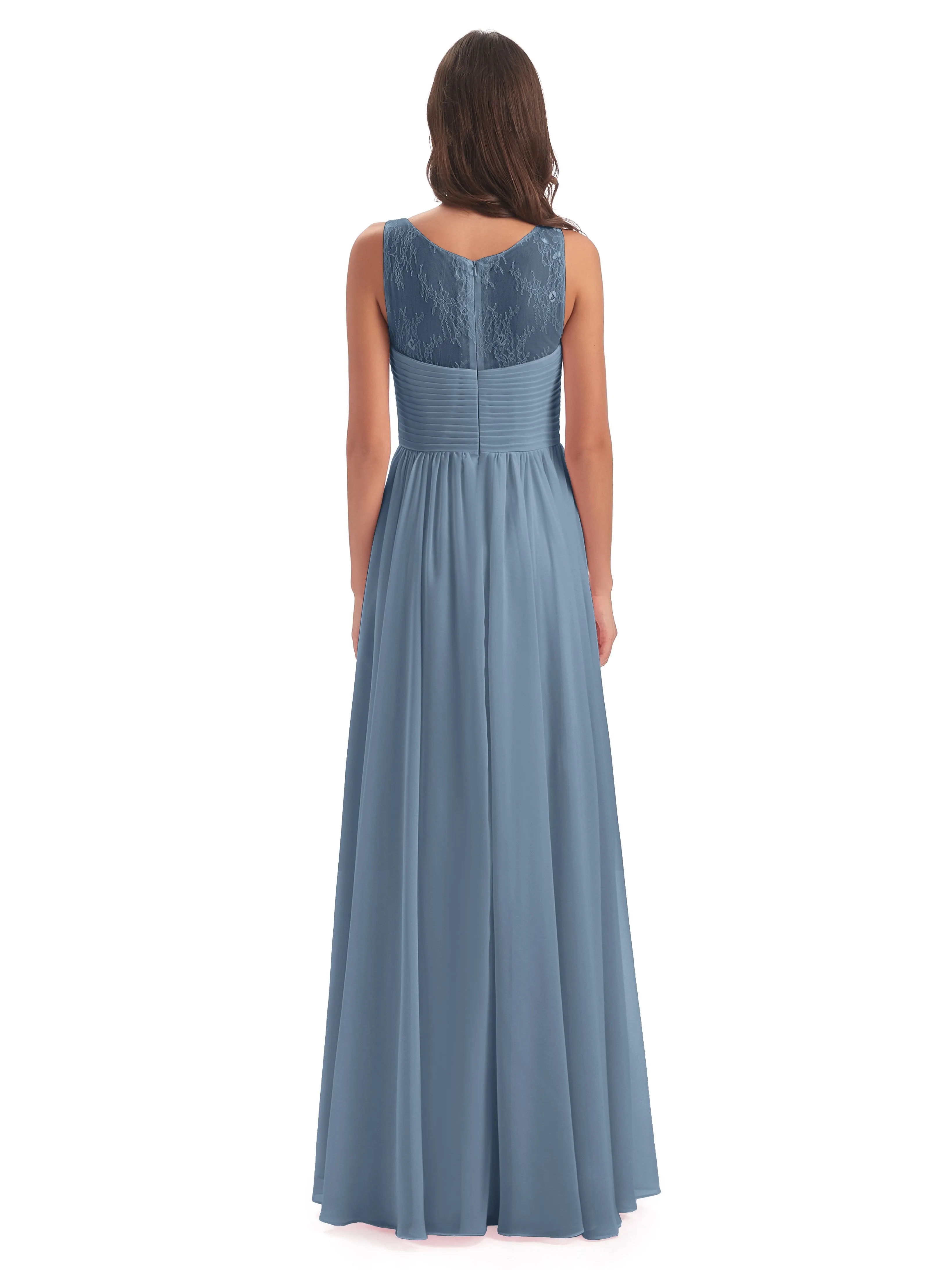 Robyn Magic Lace/Chiffon Illusion Long Bridesmaid Dresses